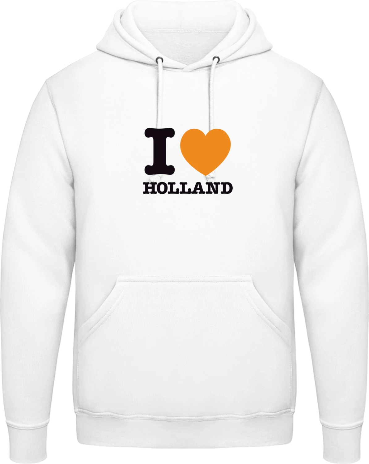 I love Holland - Arctic white AWDis man hoodie - Front