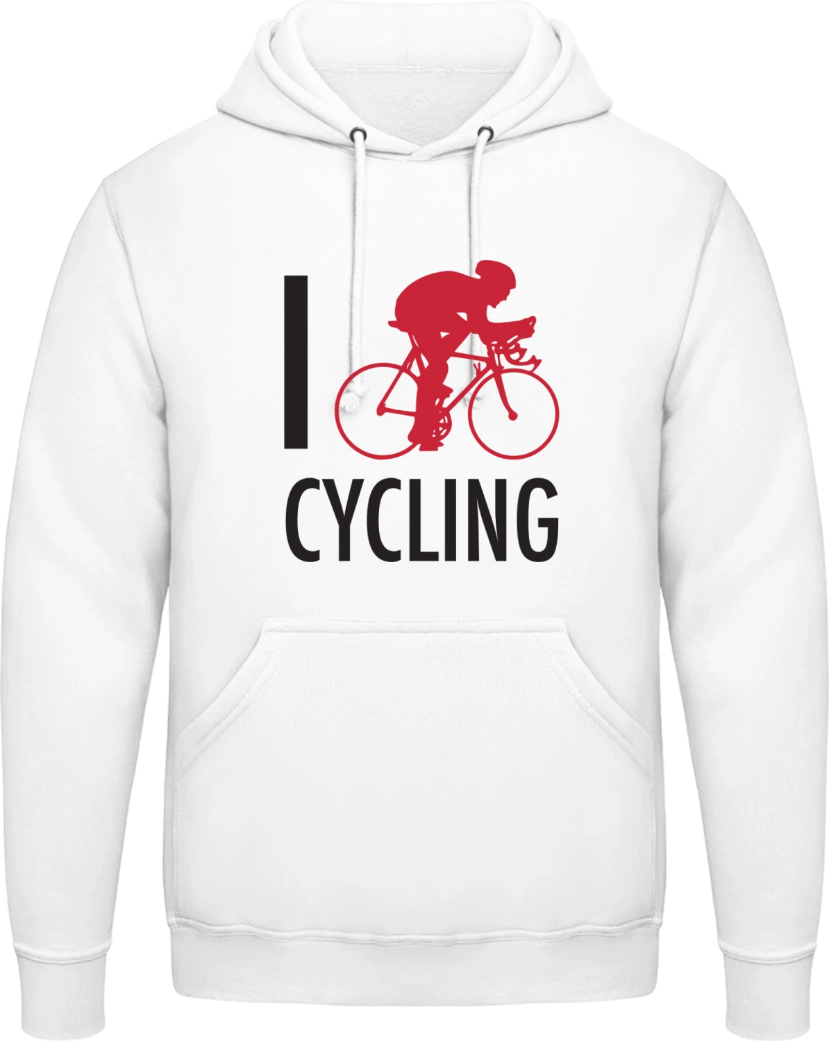 I Love Cycling - Arctic white AWDis man hoodie - Front