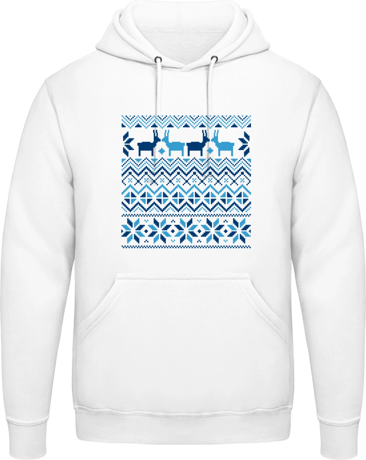 Winter Pattern - Arctic white AWDis man hoodie - Front