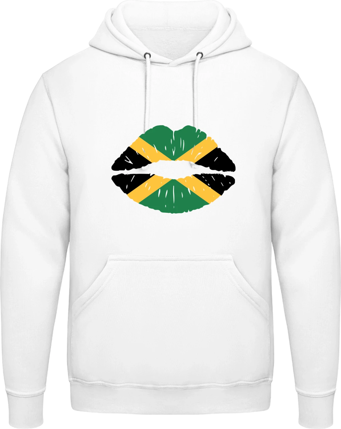 Jamaican Kiss Flag - Arctic white AWDis man hoodie - Front