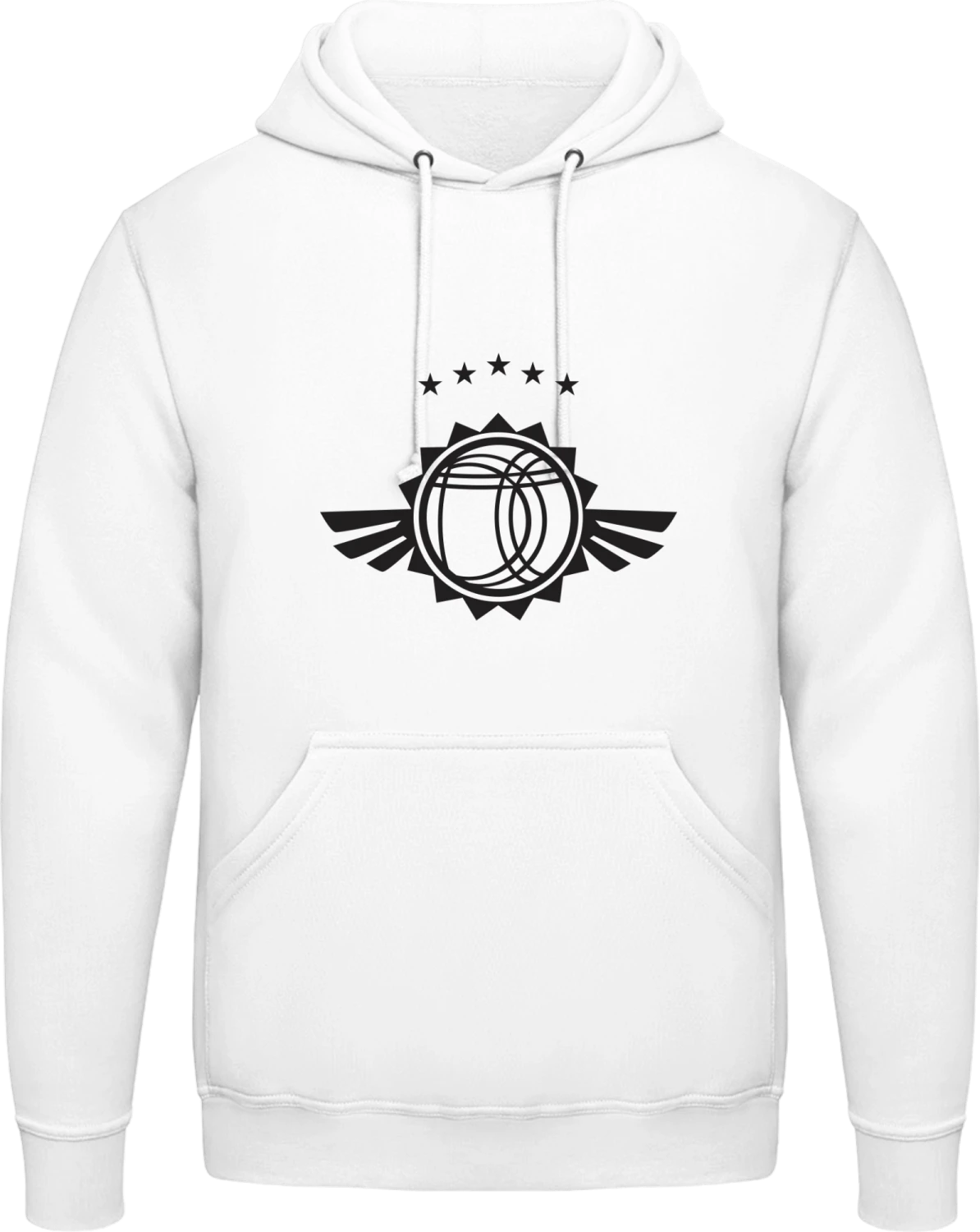 Boule Ball Winged Logo - Arctic white AWDis man hoodie - Front