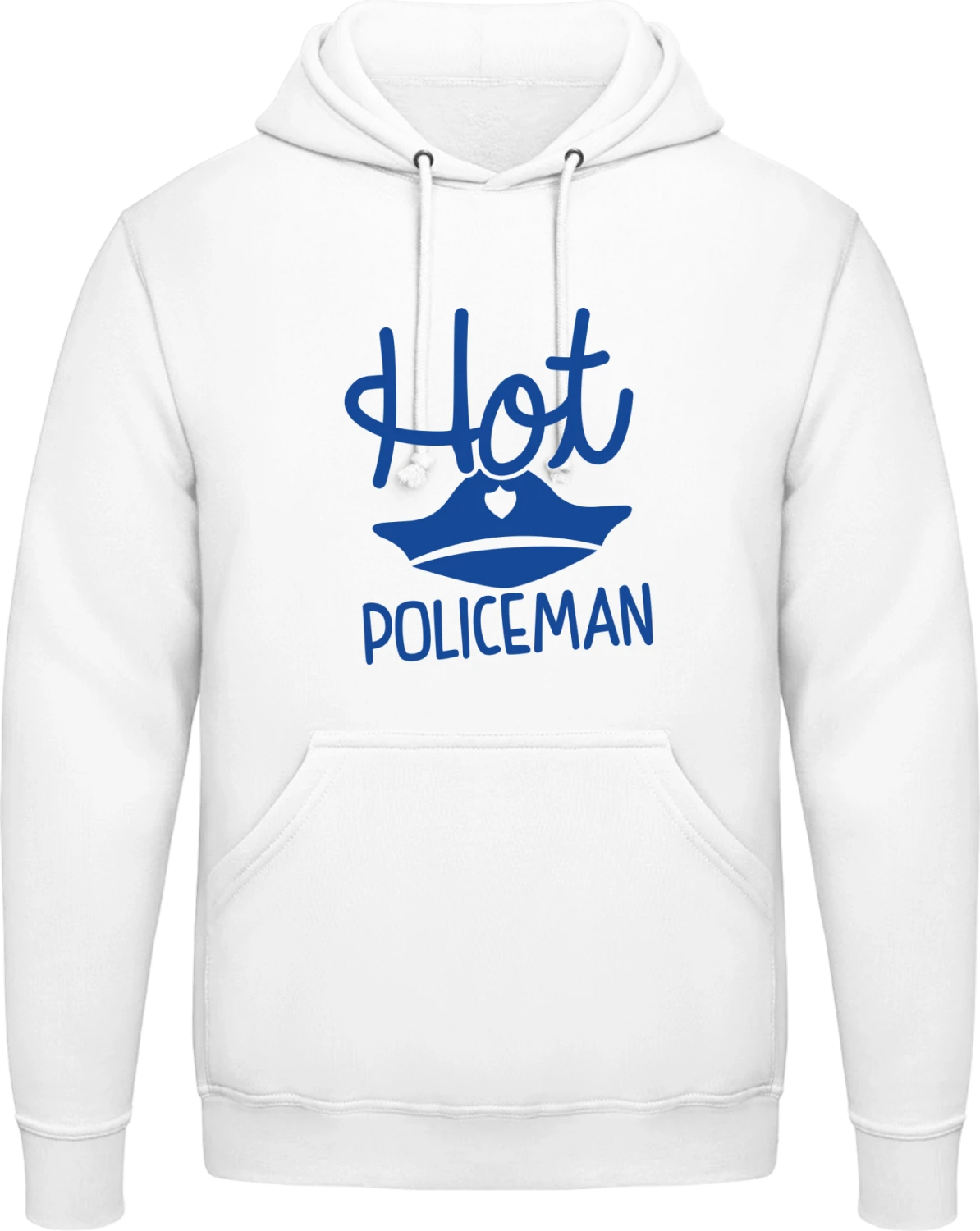 Hot Policeman - Arctic white AWDis man hoodie - Front