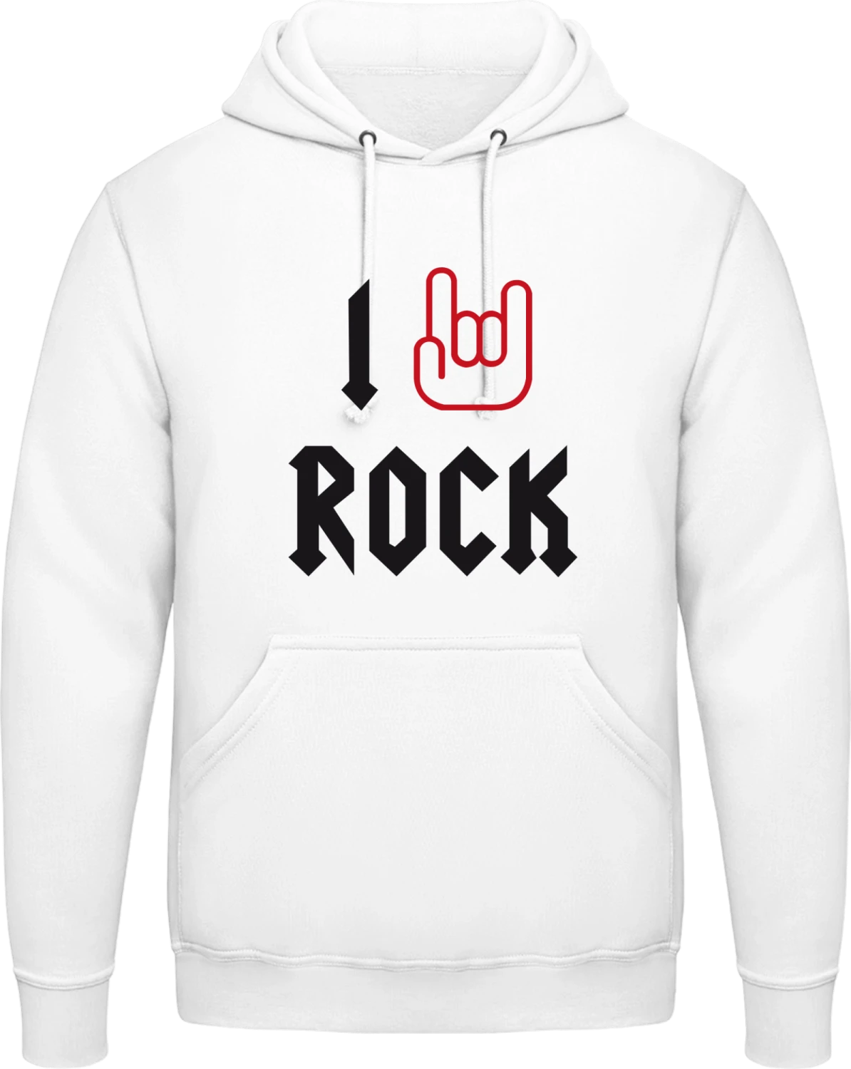 I Love Rock - Arctic white AWDis man hoodie - Front