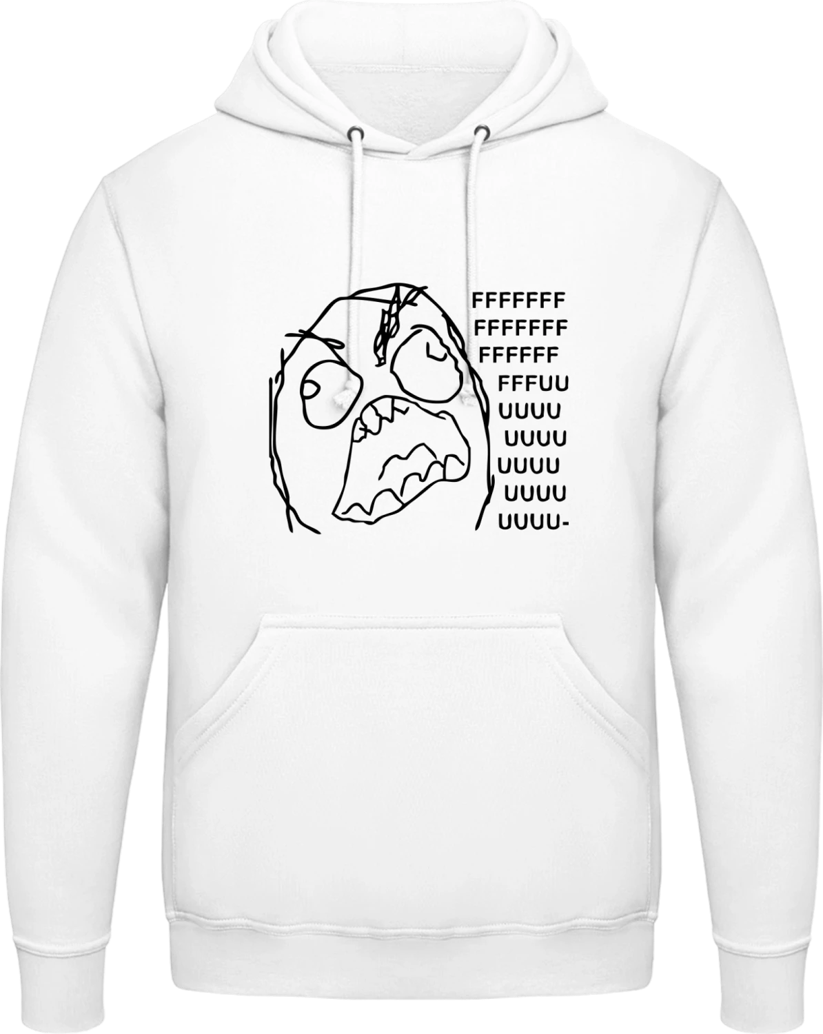 Fuuuuu Meme - Arctic white AWDis man hoodie - Front