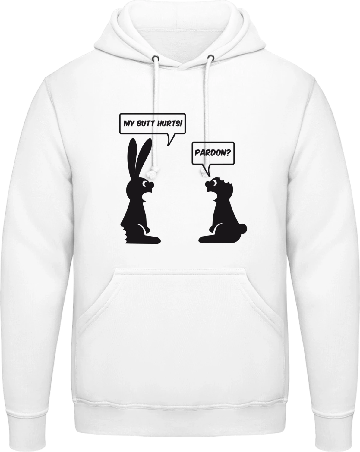 My Butt Hurts - Arctic white AWDis man hoodie - Front