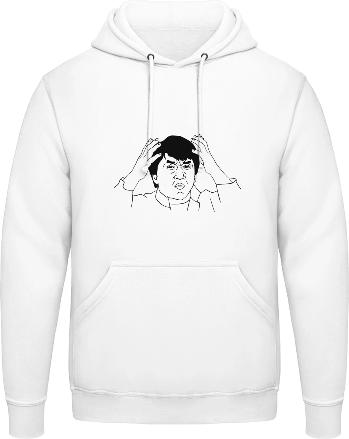 Jackie Chan Meme - Arctic white AWDis man hoodie - Front