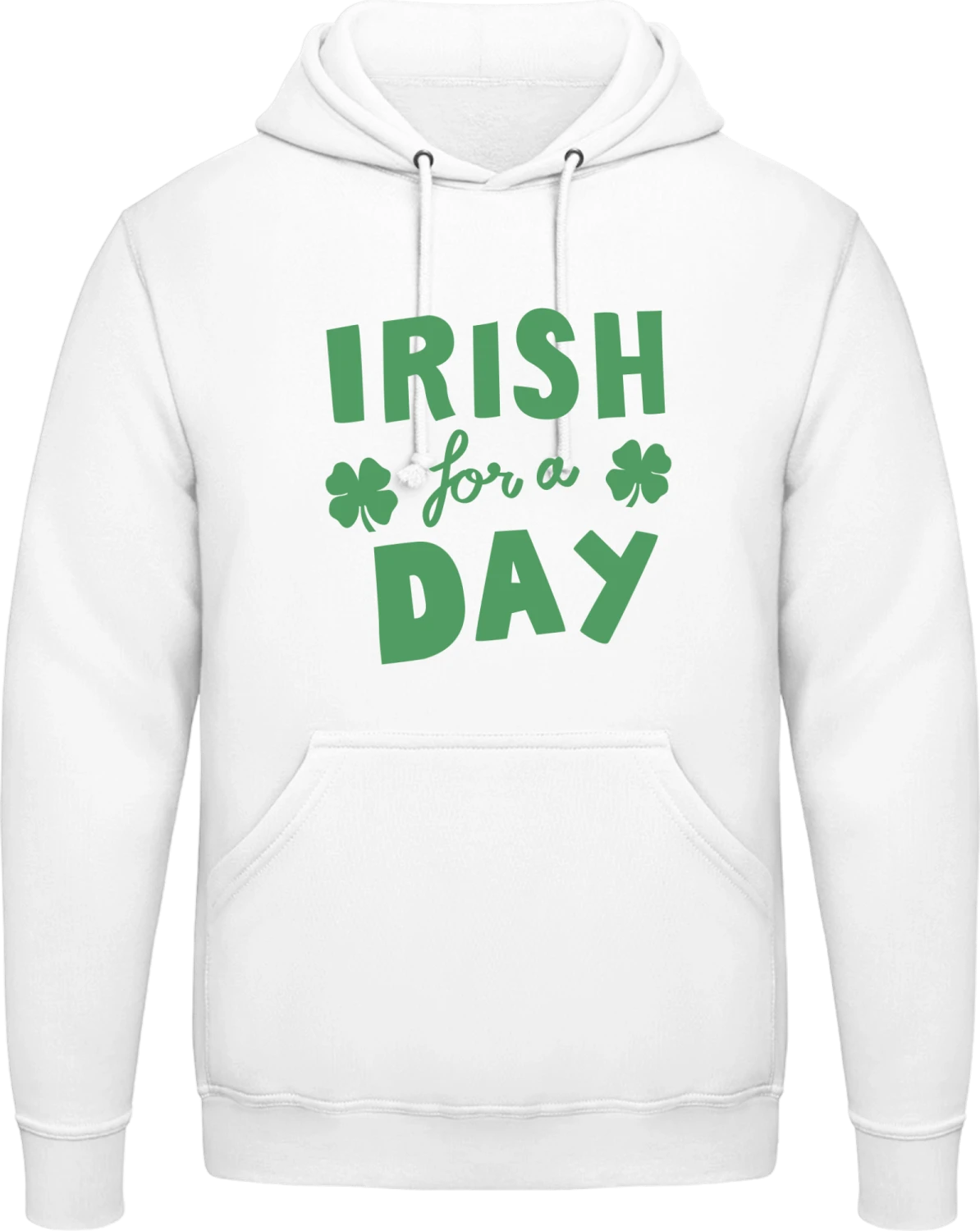 Irish For A Day - Arctic white AWDis man hoodie - Front