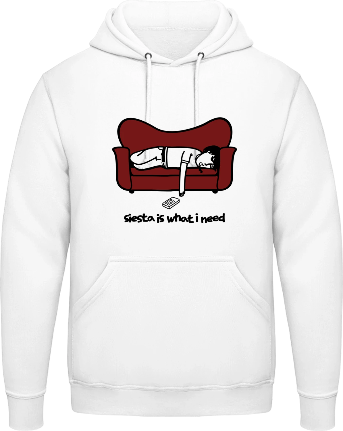 Siesta Is What I Need - Arctic white AWDis man hoodie - Front