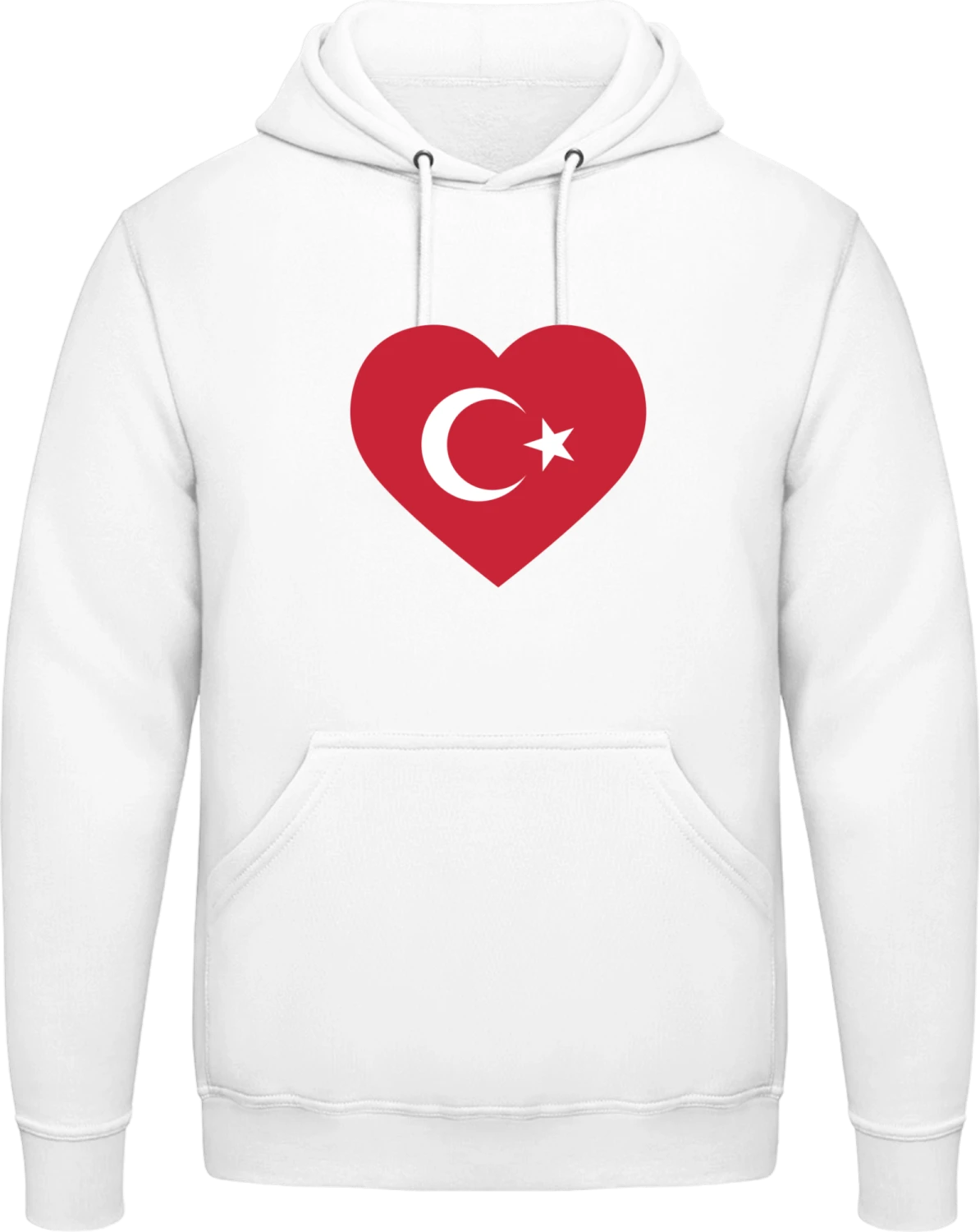 Turkey Heart Flag - Arctic white AWDis man hoodie - Front