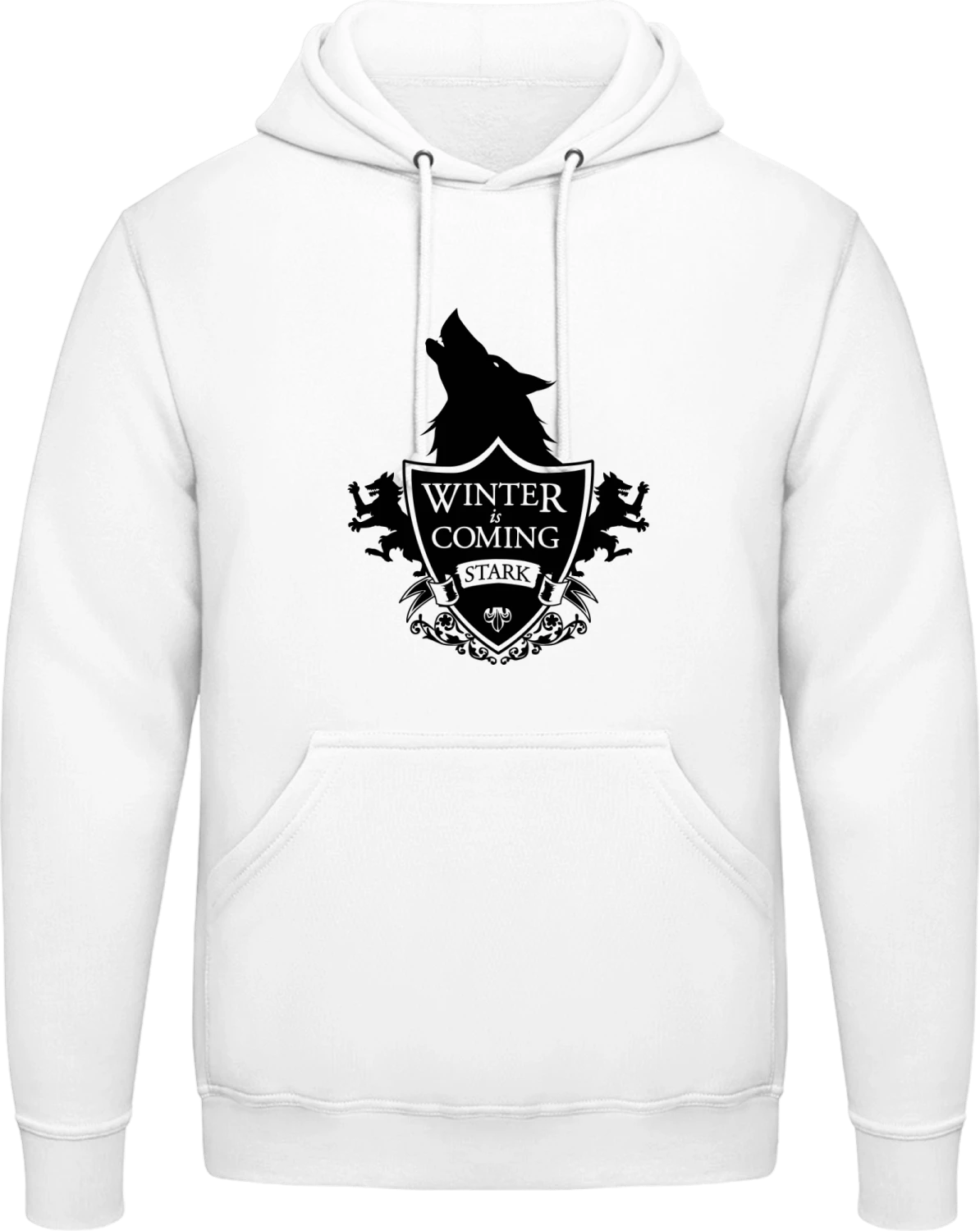 Winter Is Coming Stark - Arctic white AWDis man hoodie - Front