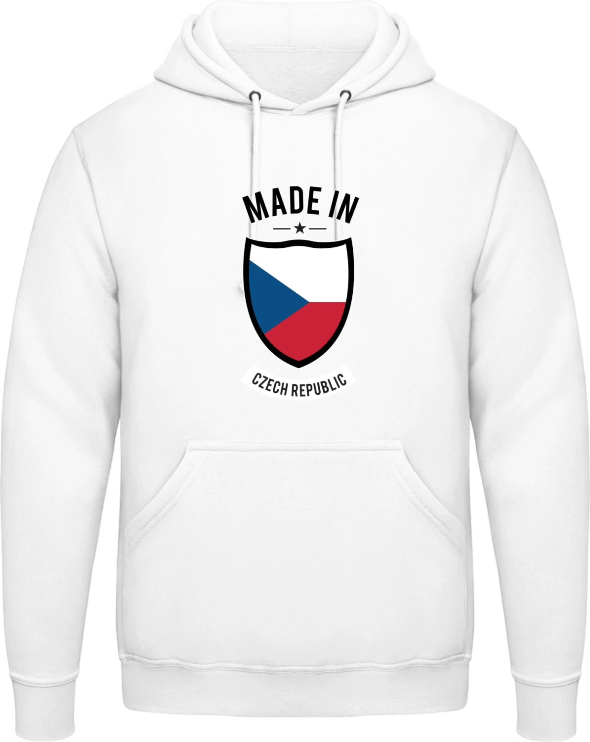 Made in Czech Republic - Arctic white AWDis man hoodie - Front