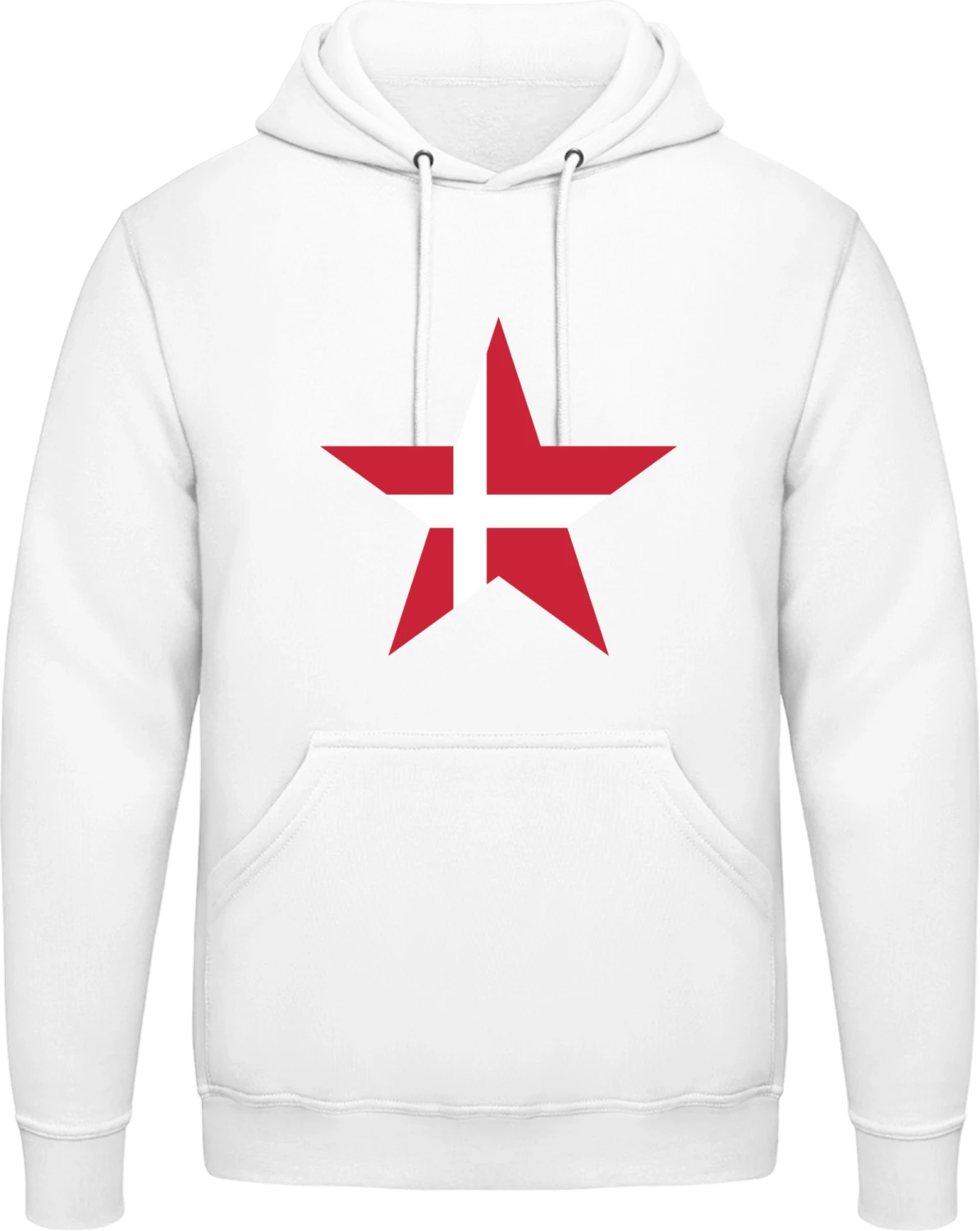 Danish Star - Arctic white AWDis man hoodie - Front