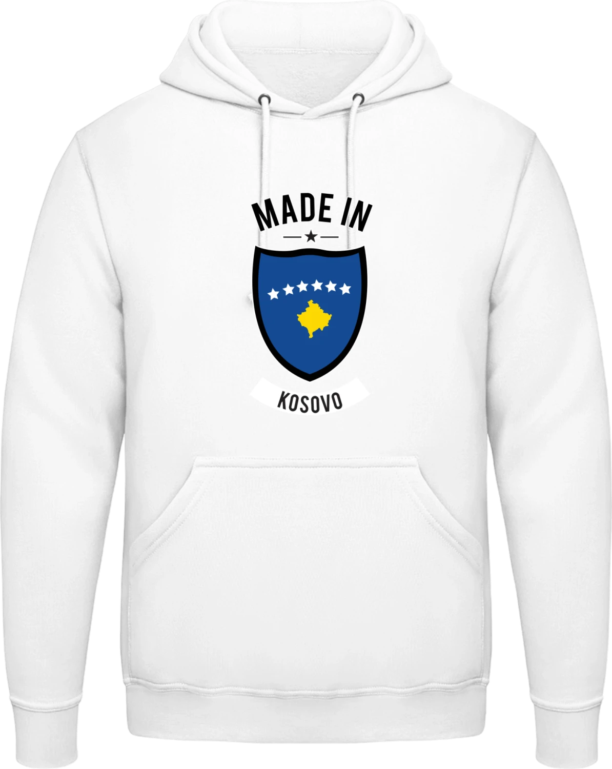 Made in Kosovo - Arctic white AWDis man hoodie - Front