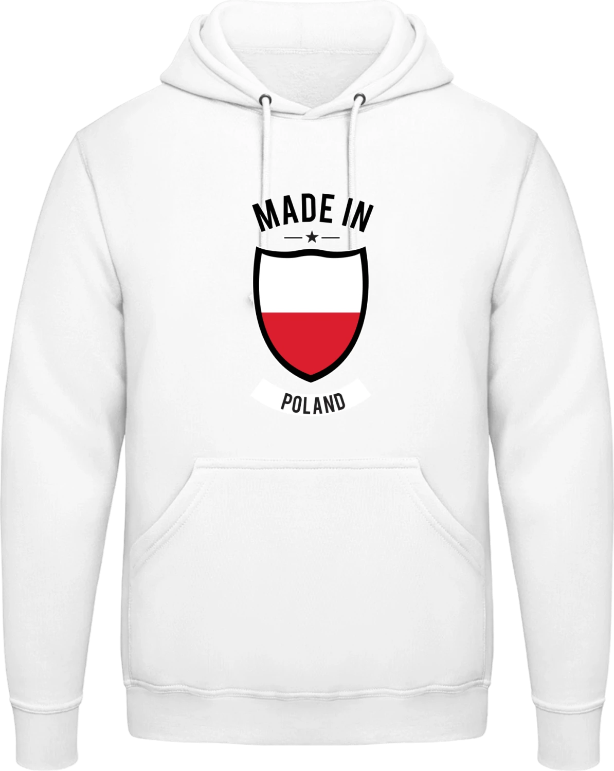 Made in Poland - Arctic white AWDis man hoodie - Front