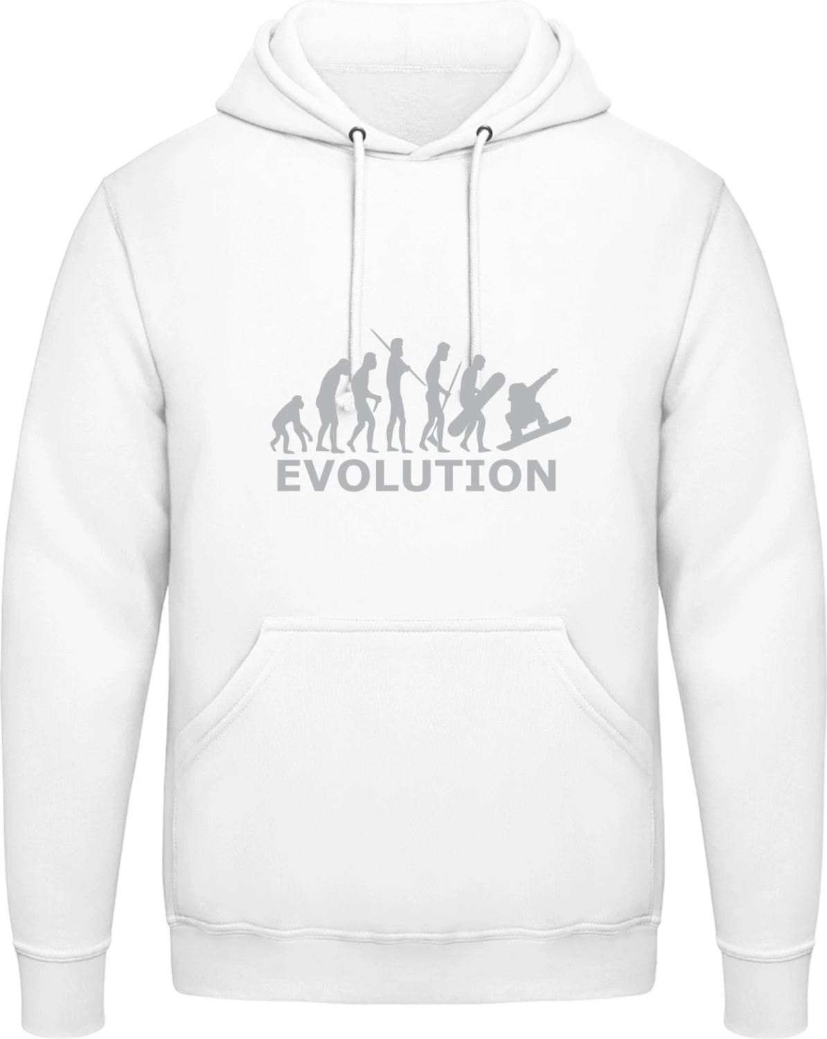 Snowboarder Evolution - Arctic white AWDis man hoodie - Front