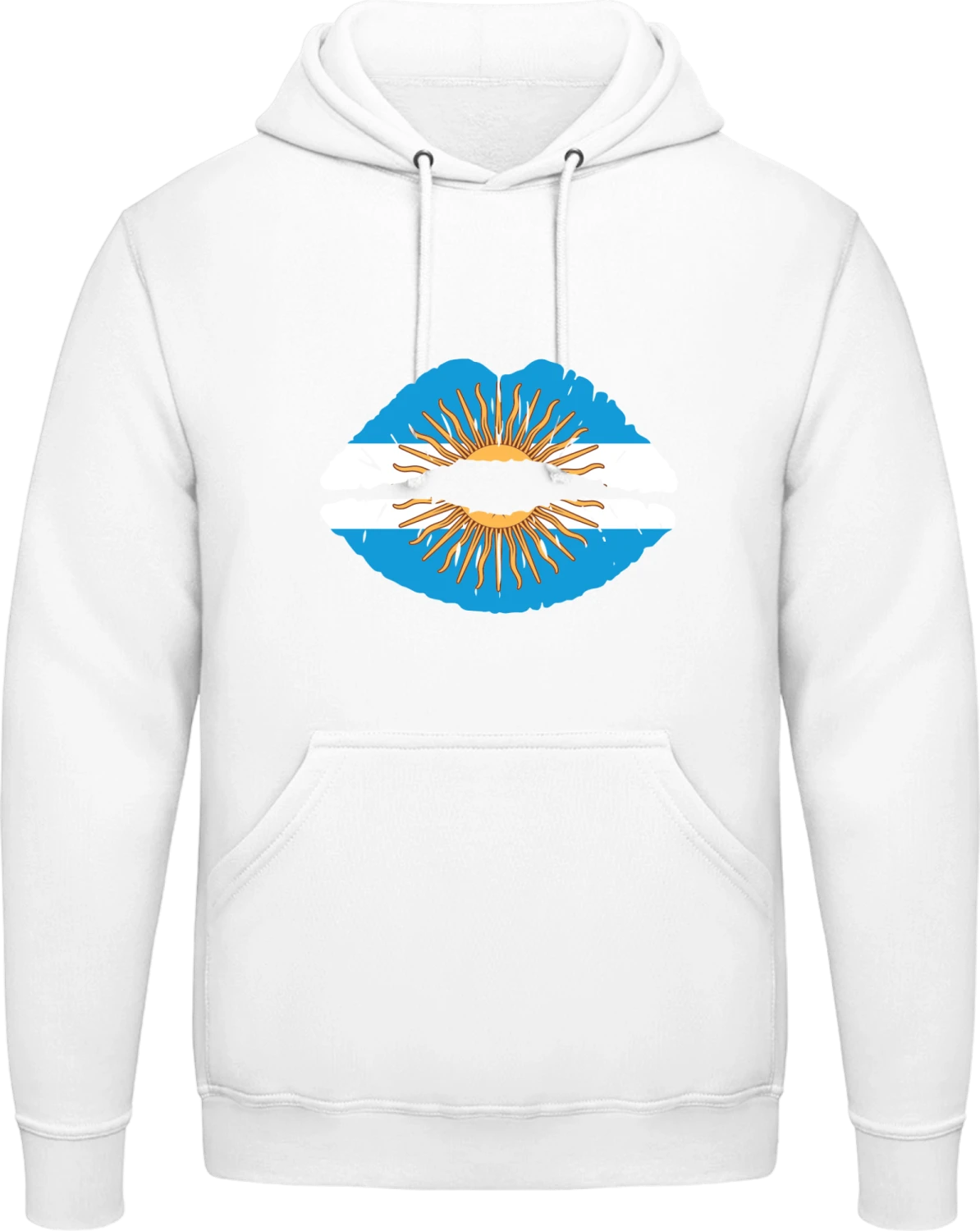 Argentinian Kiss Flag - Arctic white AWDis man hoodie - Front