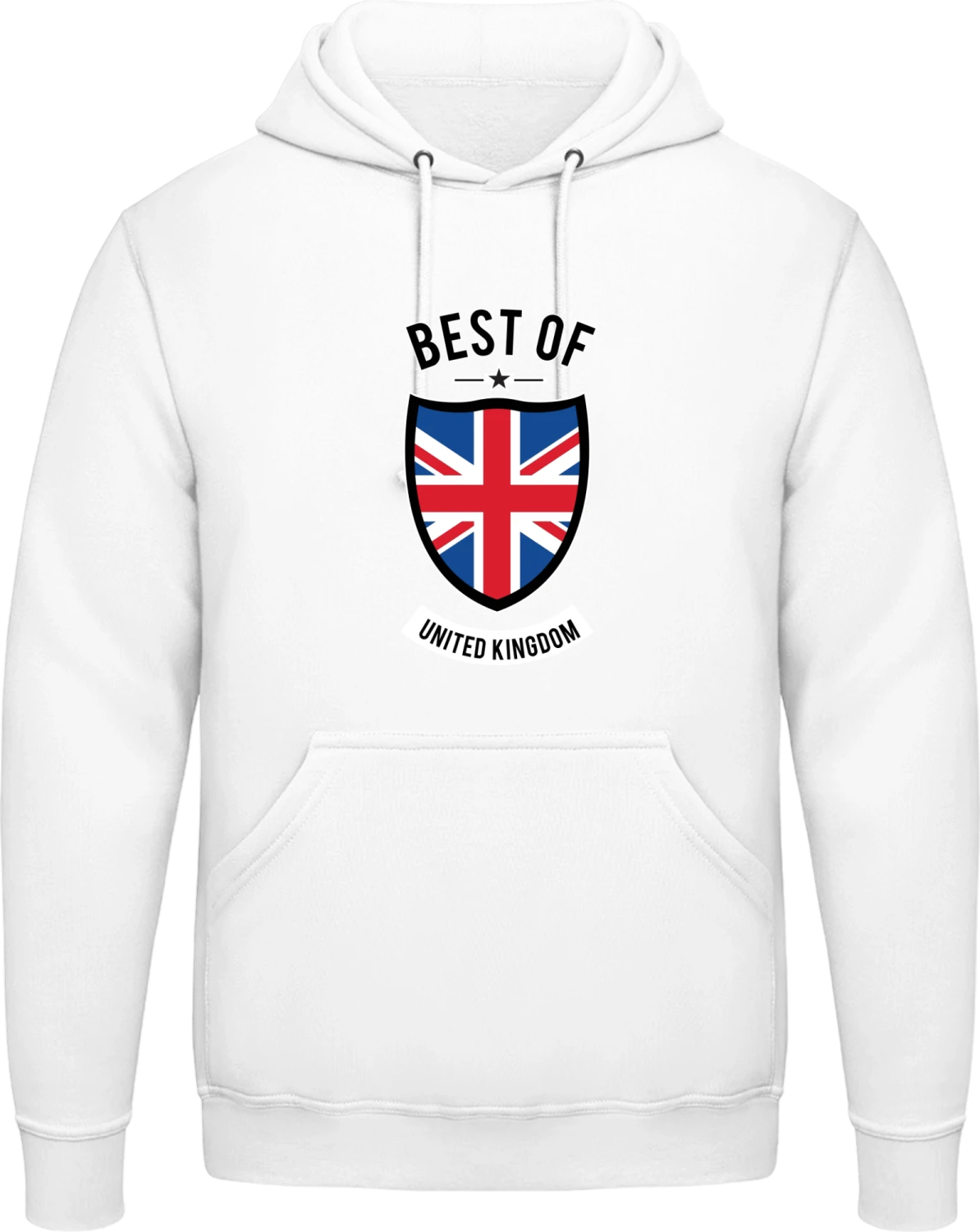 Best of United Kingdom - Arctic white AWDis man hoodie - Front