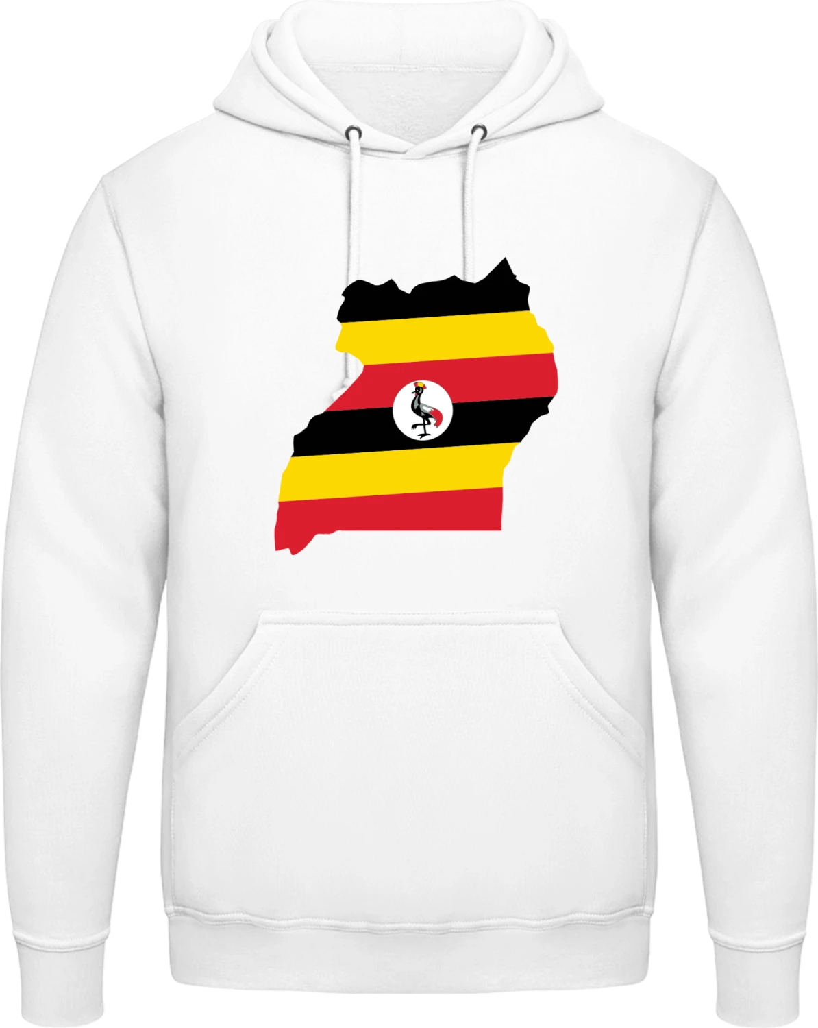 Uganda Map - Arctic white AWDis man hoodie - Front