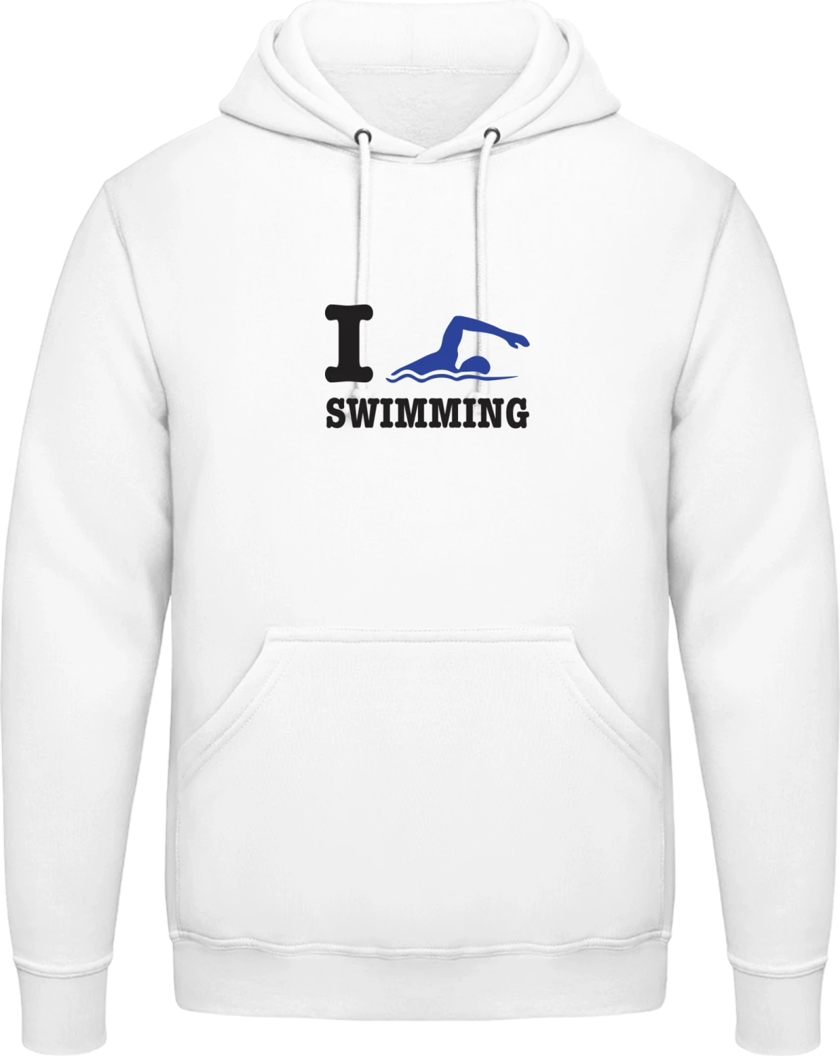 I Love Swimming - Arctic white AWDis man hoodie - Front