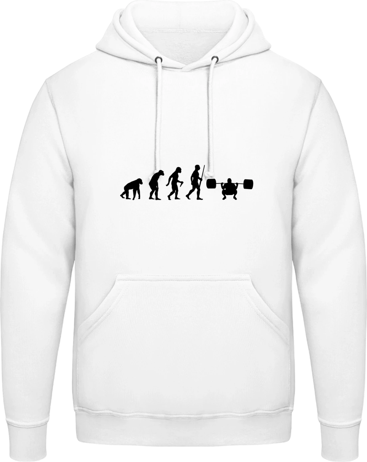 Weightlifter Evolution - Arctic white AWDis man hoodie - Front