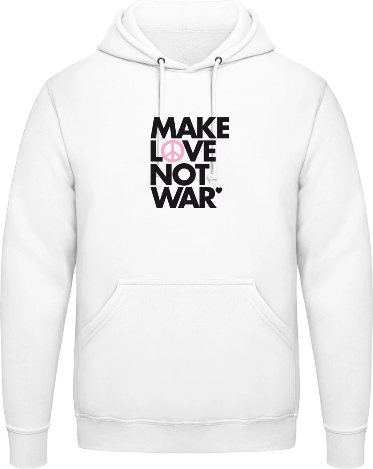 Make Love Not War Slogan - Arctic white AWDis man hoodie - Front