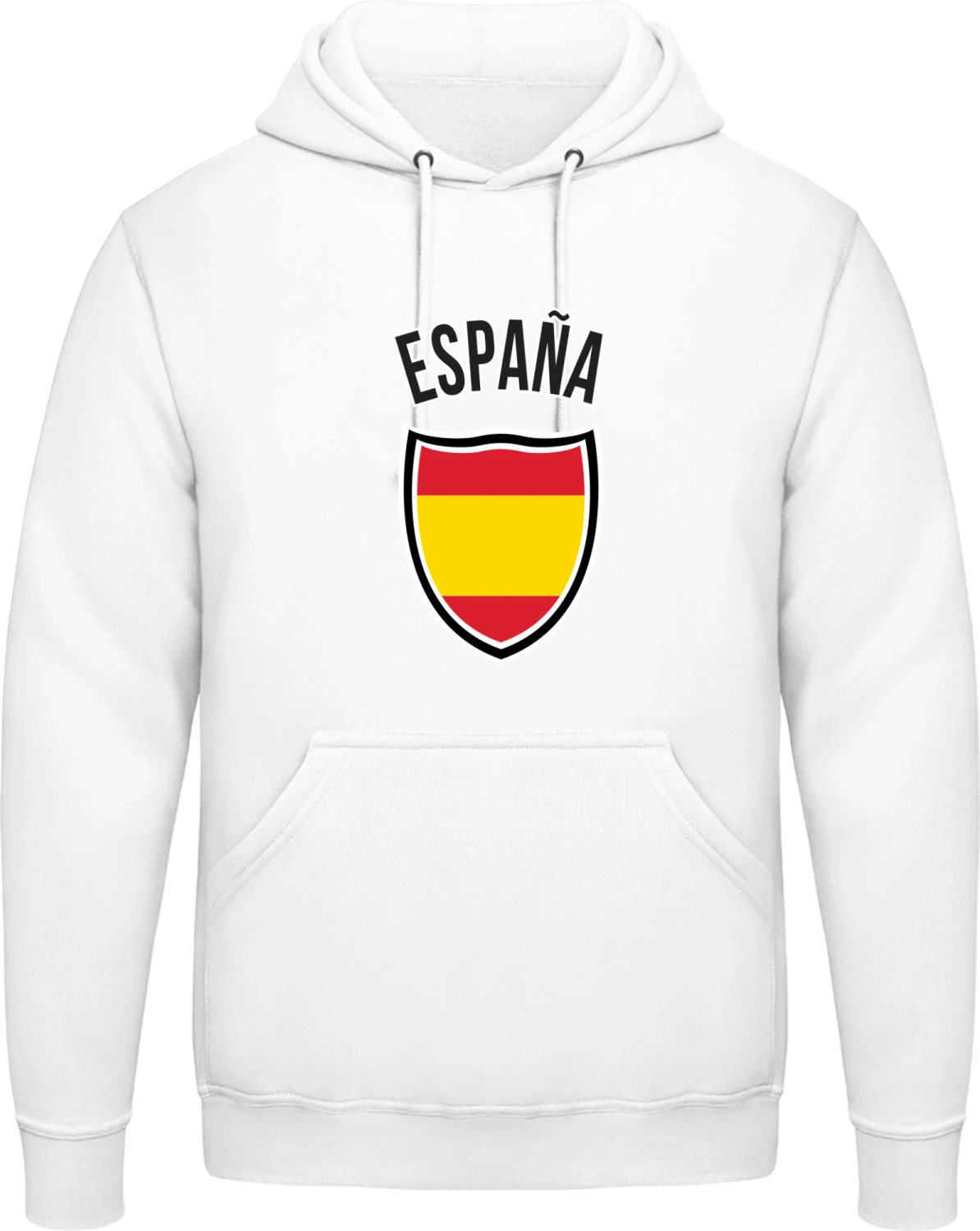 Espana Flag Shield - Arctic white AWDis man hoodie - Front