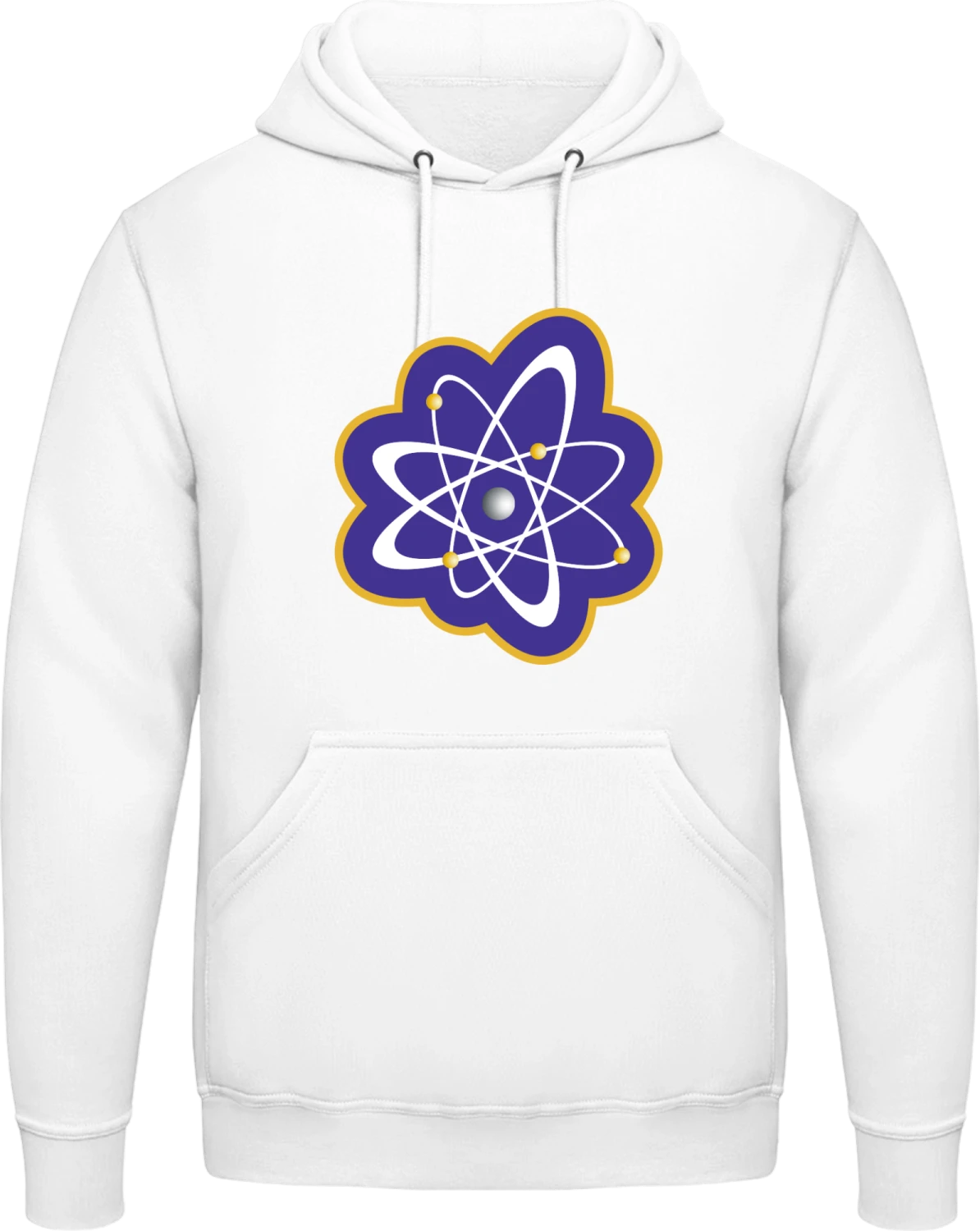 Atoms Science - Arctic white AWDis man hoodie - Front