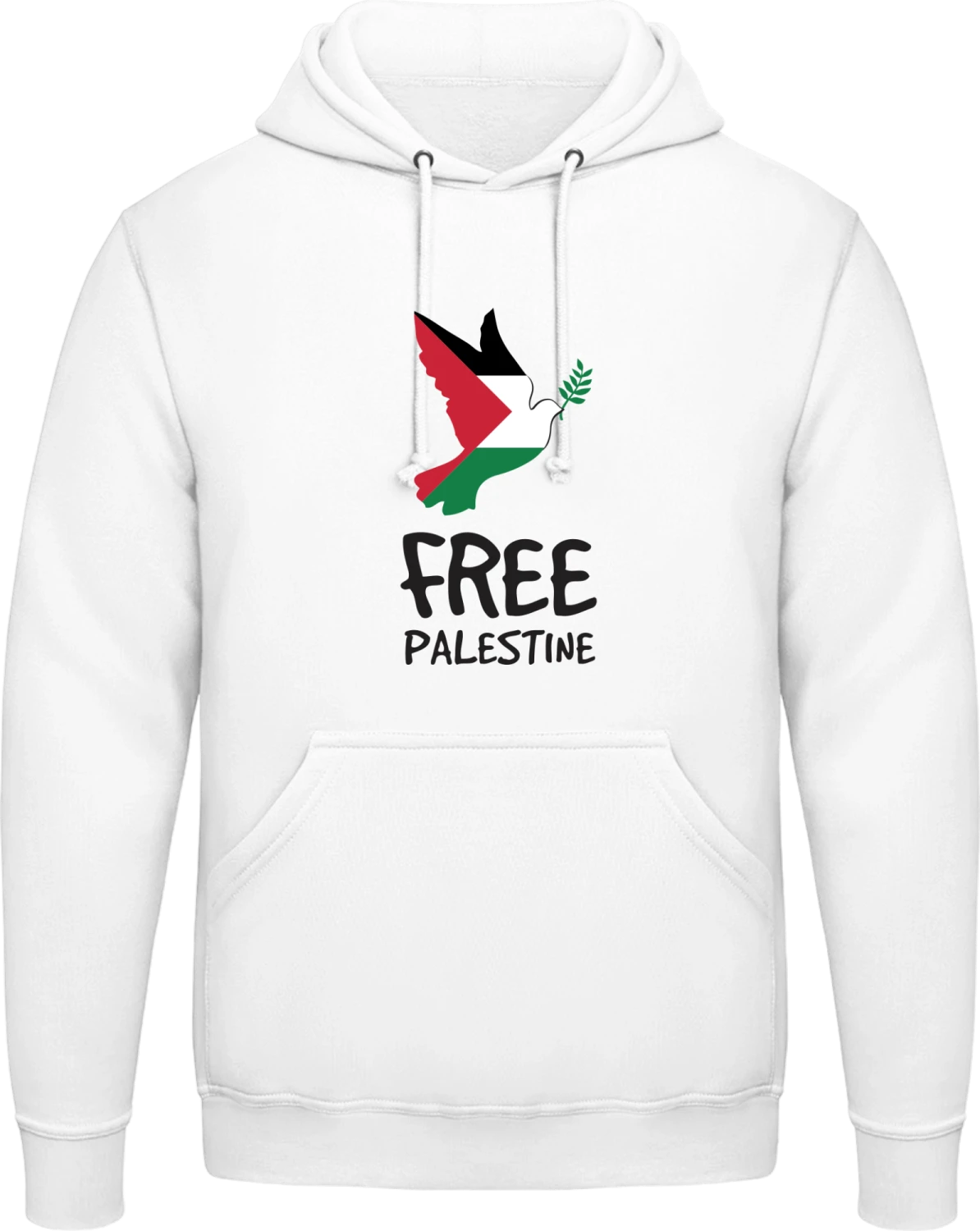 Free Palestine Dove Of Peace - Arctic white AWDis man hoodie - Front