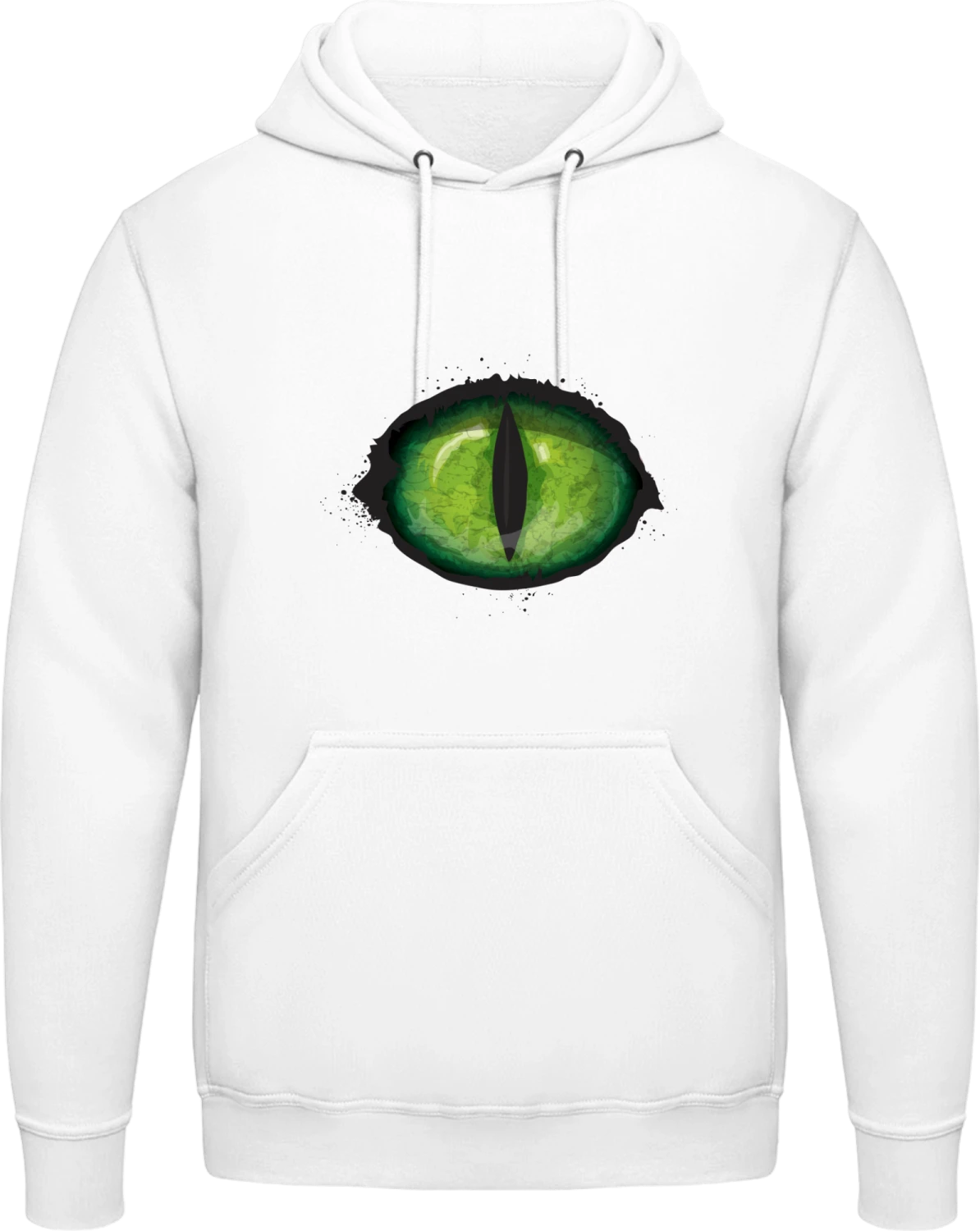 Scary Green Monster Eye - Arctic white AWDis man hoodie - Front