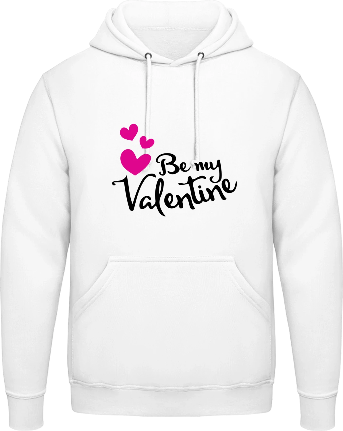 Be My Valentine Slogan - Arctic white AWDis man hoodie - Front