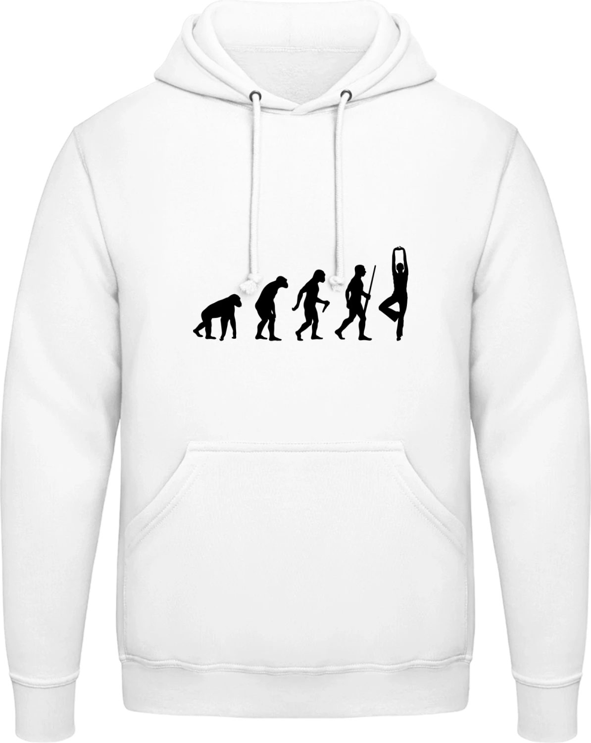 Meditation Gymnastics Evolution - Arctic white AWDis man hoodie - Front