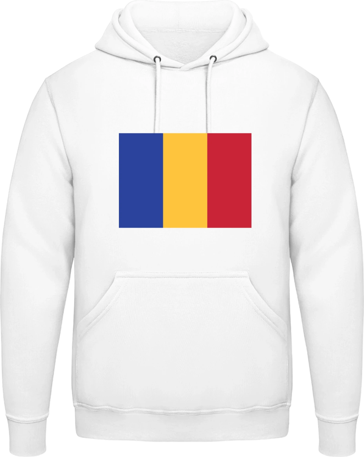 Romania Flag - Arctic white AWDis man hoodie - Front