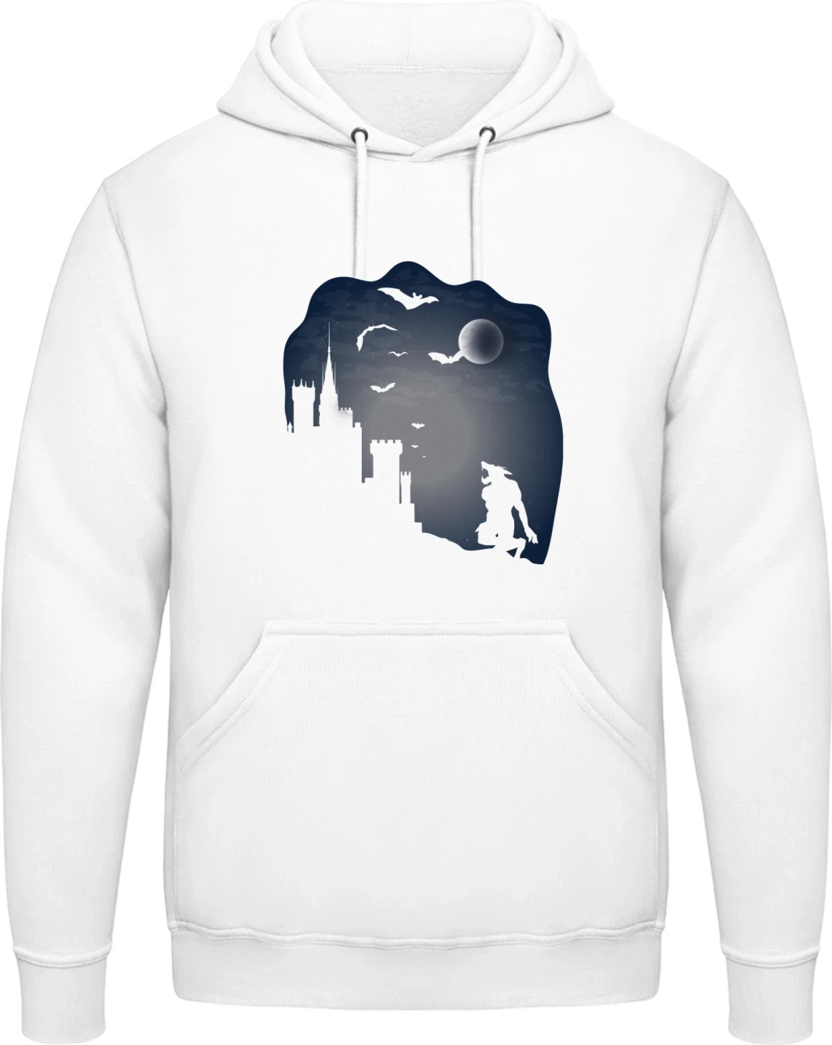 Werewolf Scene - Arctic white AWDis man hoodie - Front