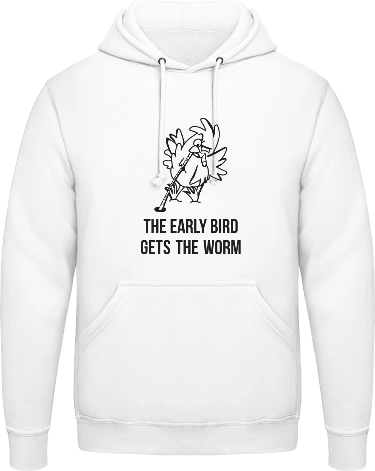 The Early Bird Gets The Worm - Arctic white AWDis man hoodie - Front