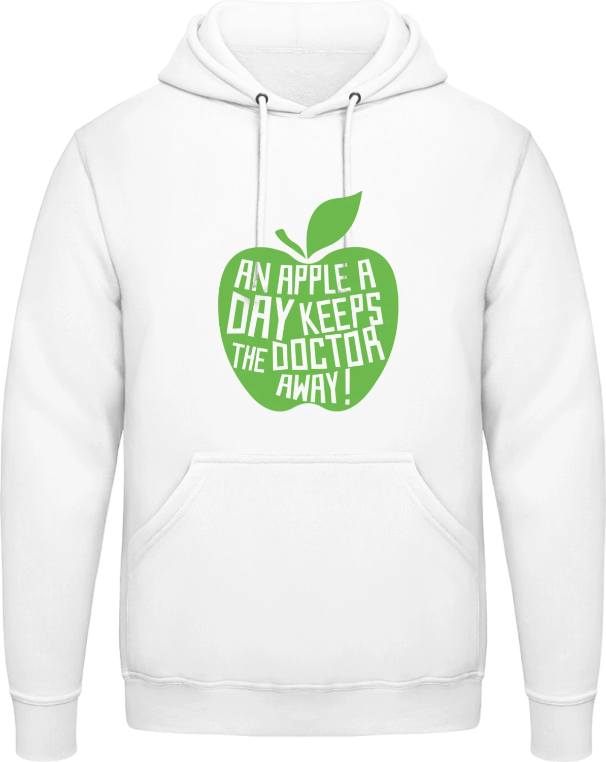 An Apple A Day Keeps The Doctor Away - Arctic white AWDis man hoodie - Front