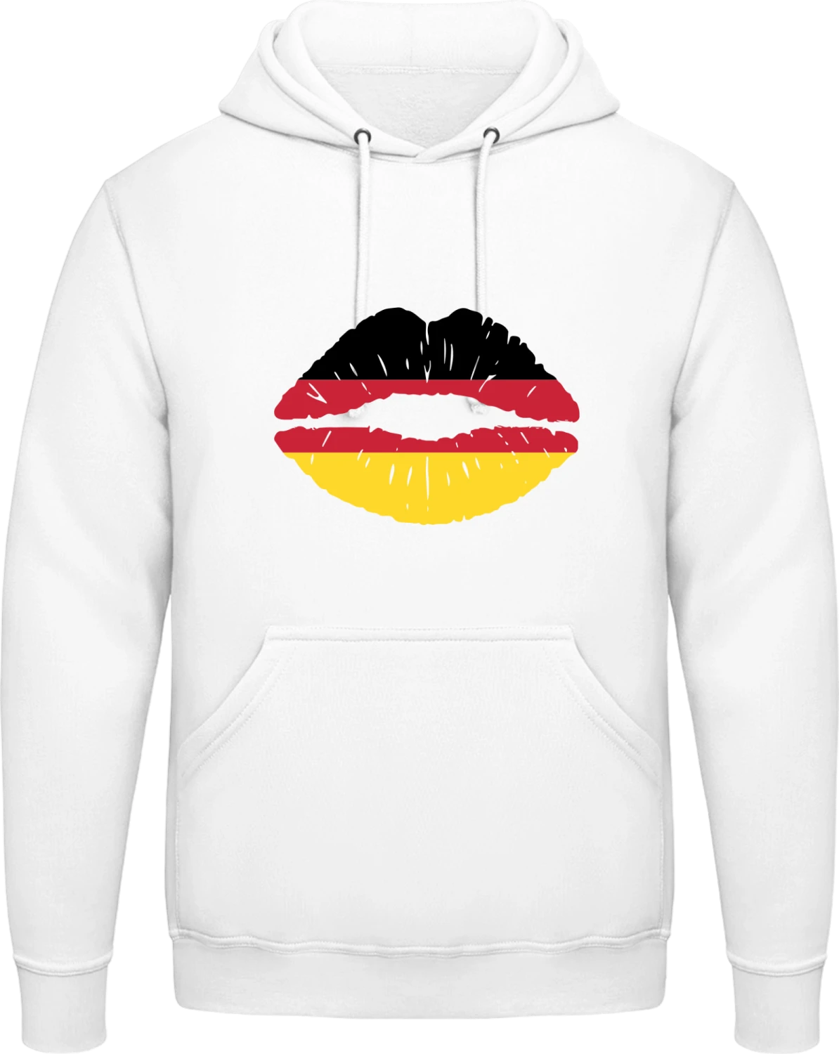 German Kiss Flag - Arctic white AWDis man hoodie - Front