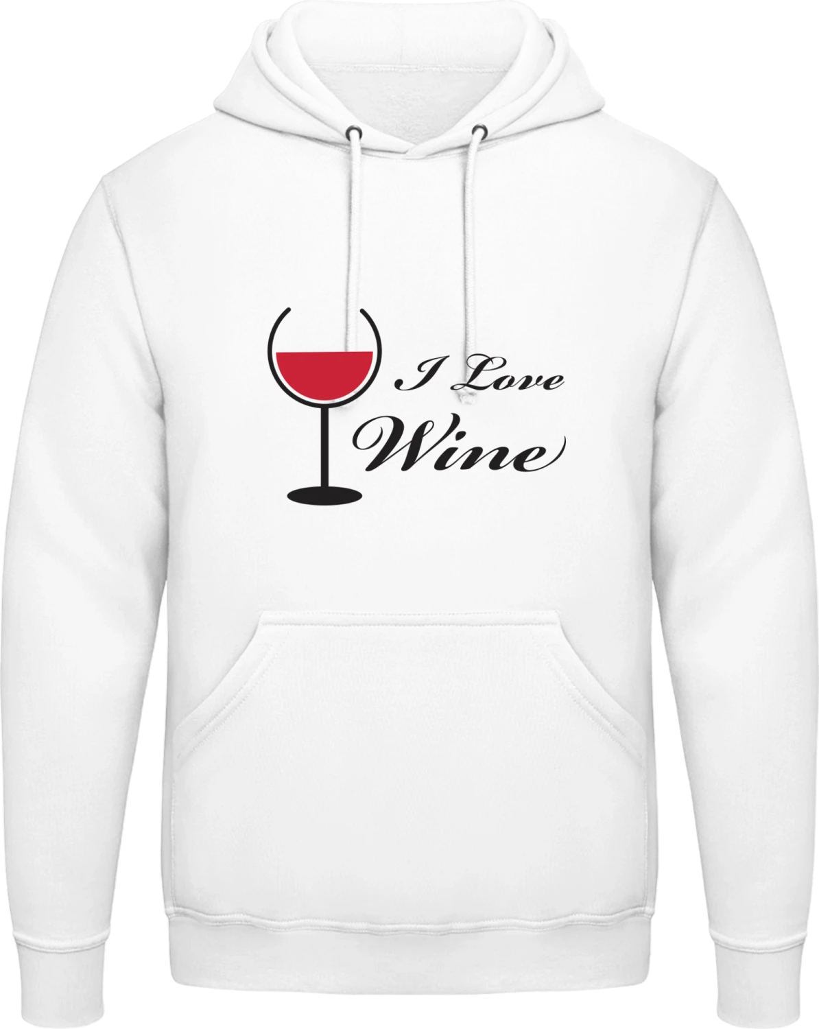 I Love Wine - Arctic white AWDis man hoodie - Front