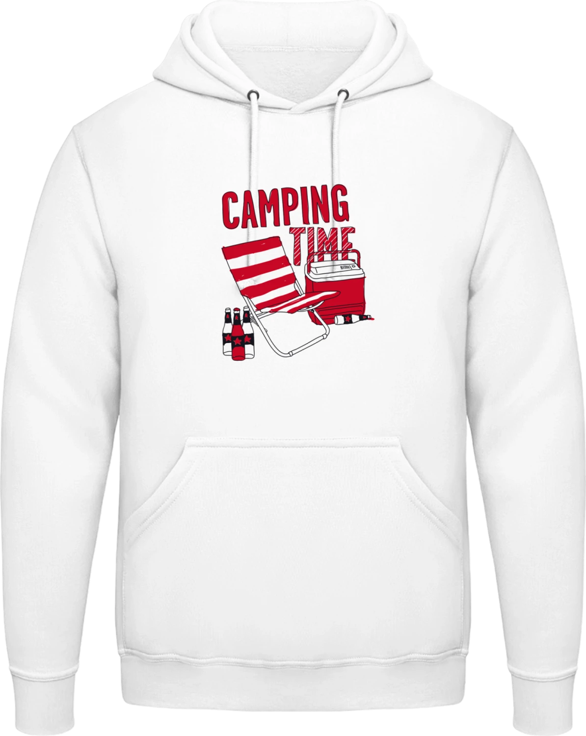 Camping Time - Arctic white AWDis man hoodie - Front