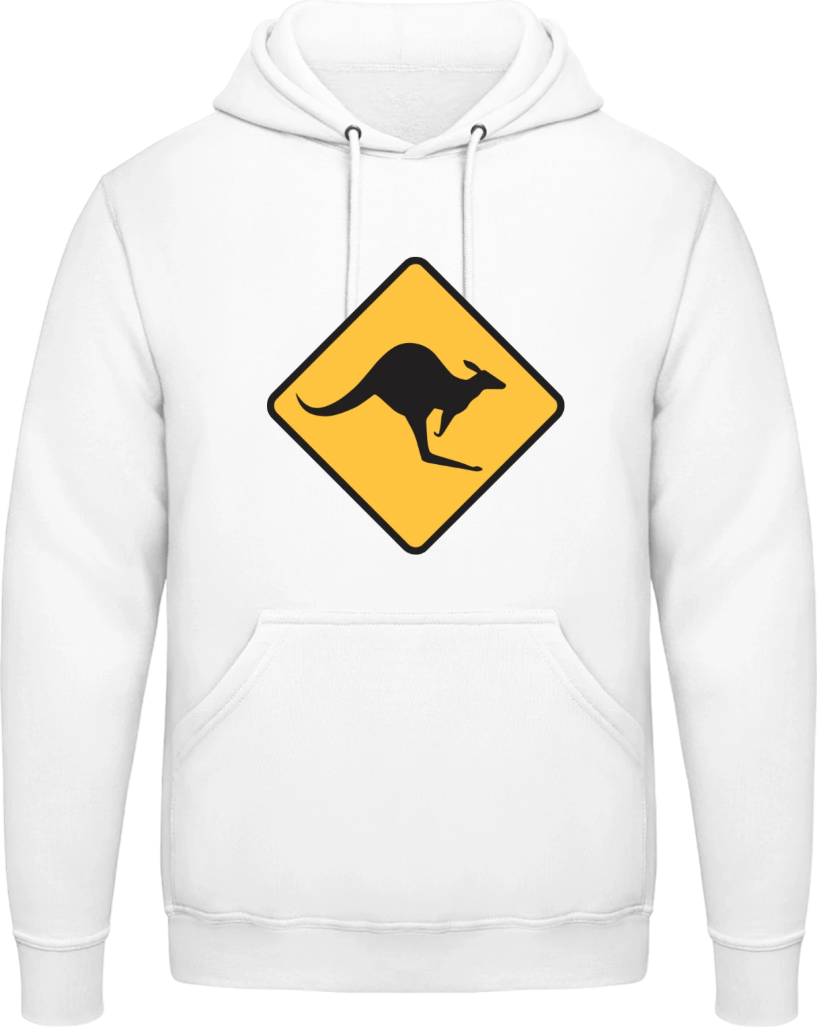 Kangaroo Warning - Arctic white AWDis man hoodie - Front