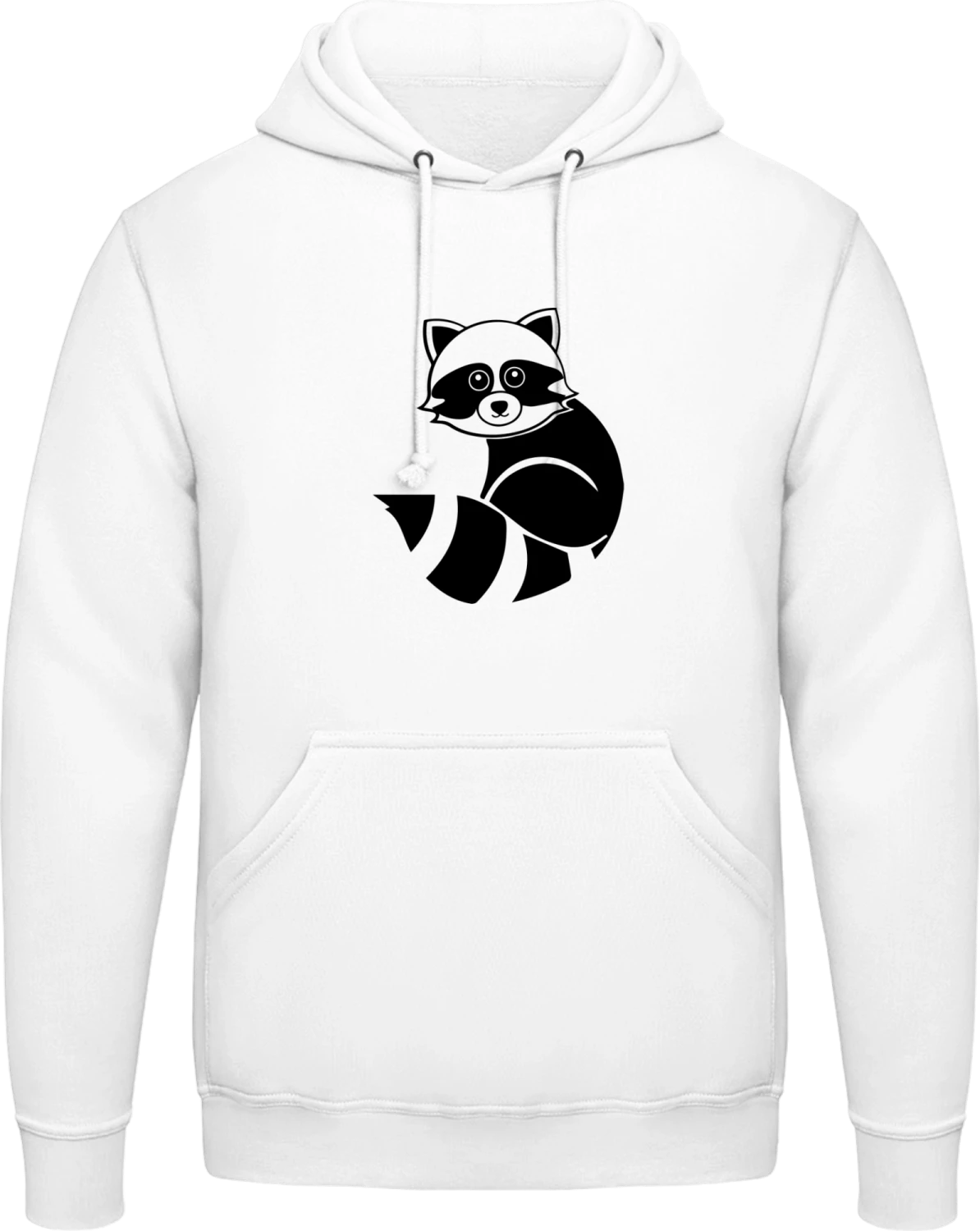 Raccoon Outline - Arctic white AWDis man hoodie - Front