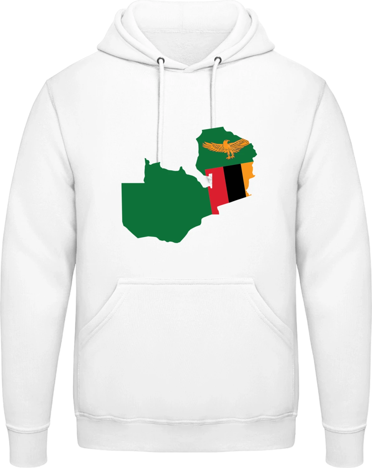 Sambia Map - Arctic white AWDis man hoodie - Front