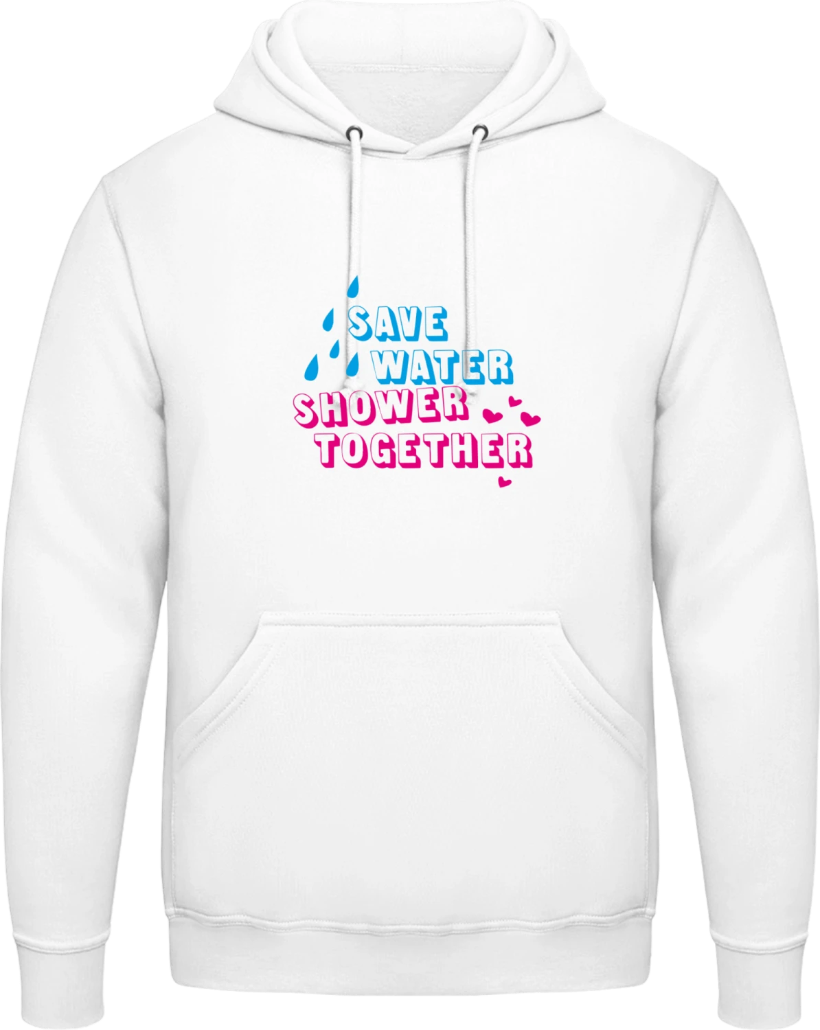 Save Water Shower Together - Arctic white AWDis man hoodie - Front