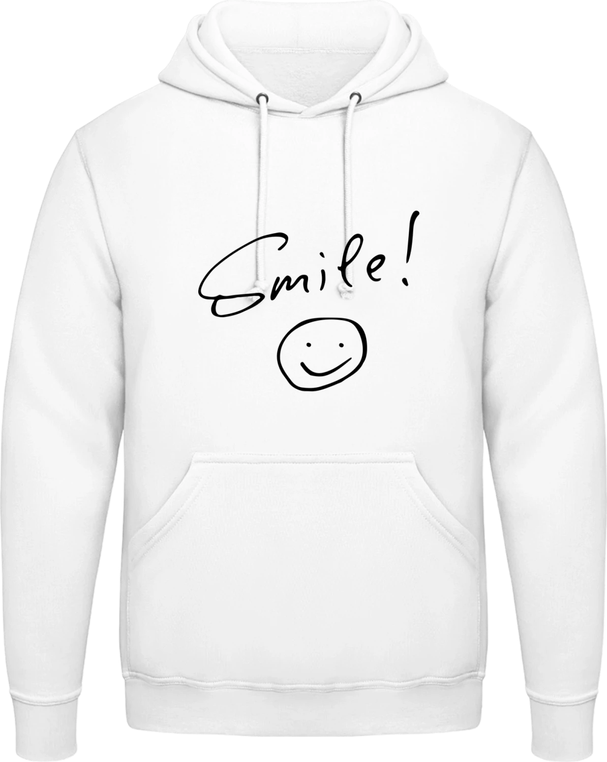 Smile Please - Arctic white AWDis man hoodie - Front