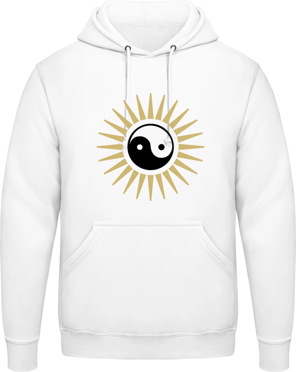 Yin and Yang Shining - Arctic white AWDis man hoodie - Front