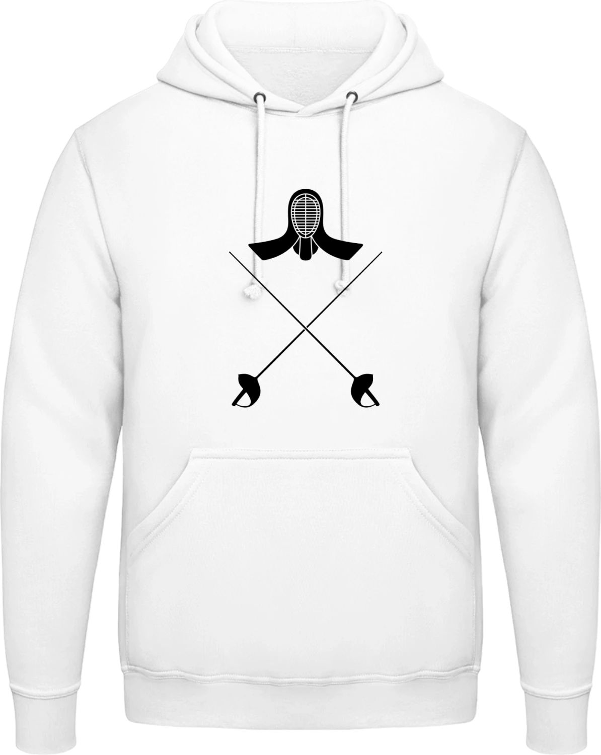 Fencing Swords and Helmet - Arctic white AWDis man hoodie - Front