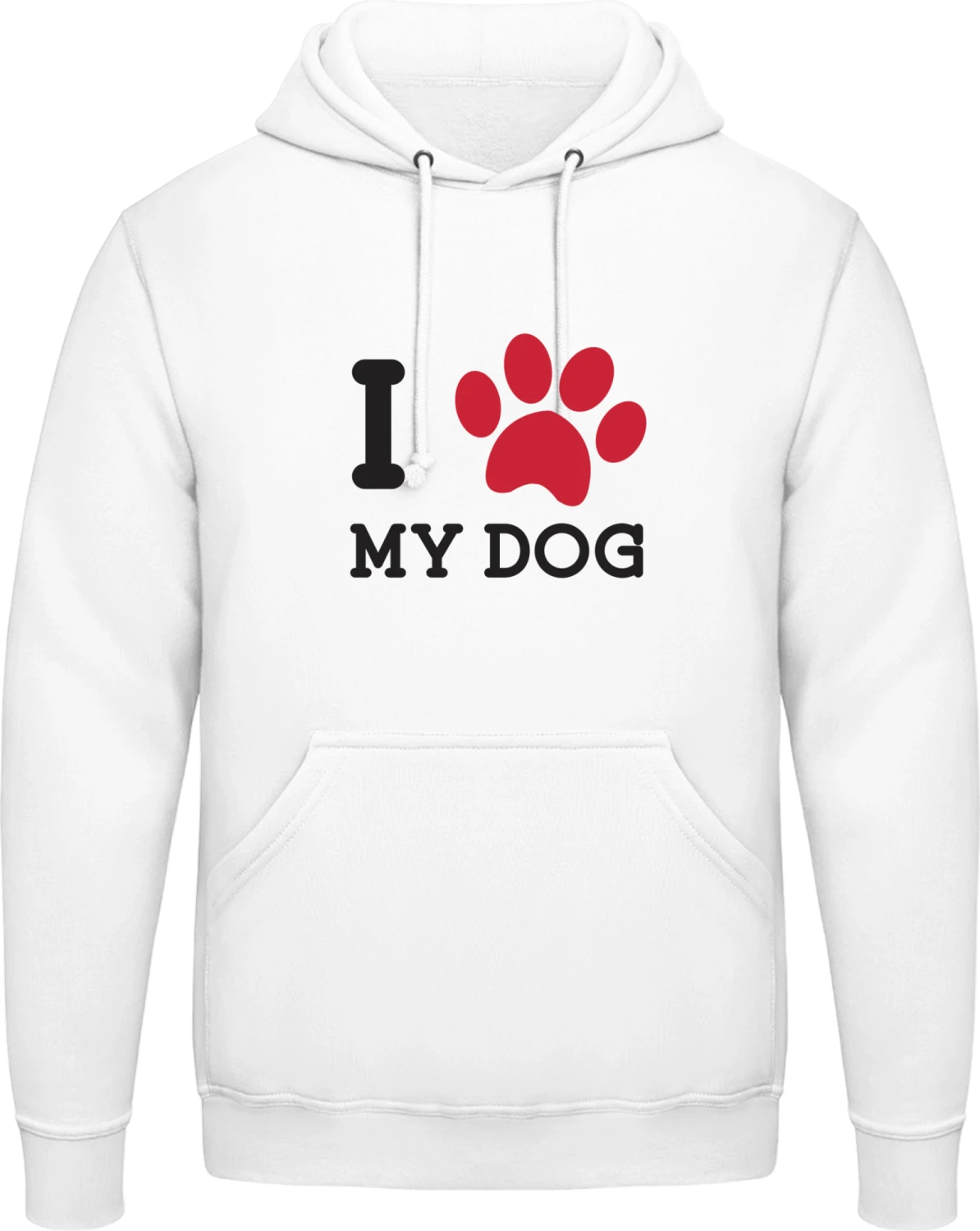 I Heart My Dog Footprint - Arctic white AWDis man hoodie - Front