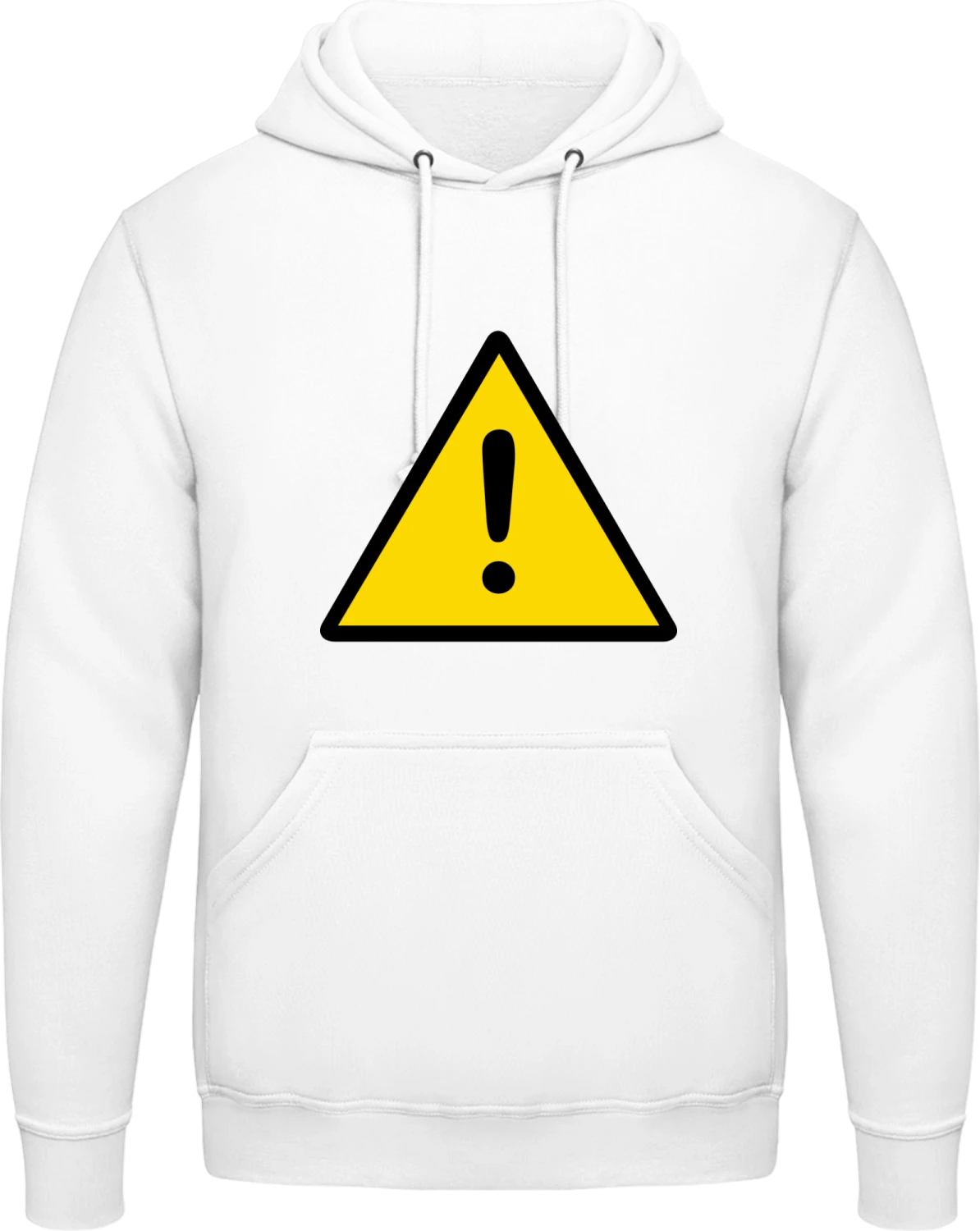 Warning Exclamation - Arctic white AWDis man hoodie - Front