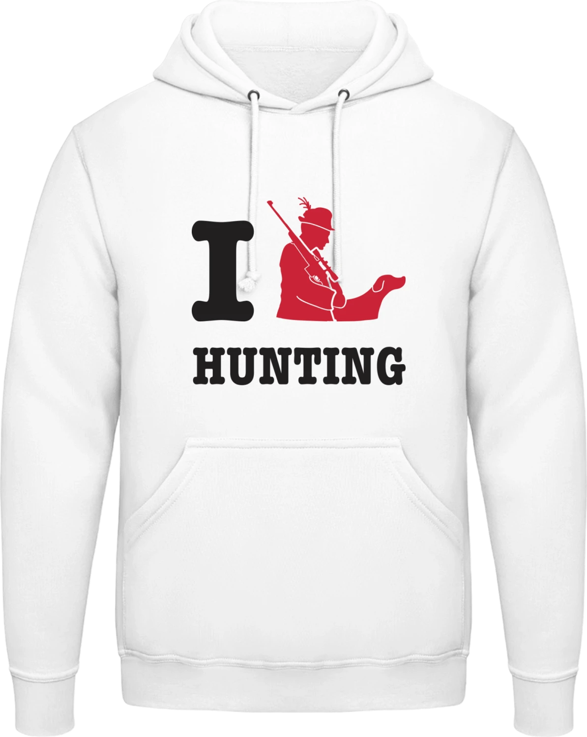 I Love Hunting - Arctic white AWDis man hoodie - Front