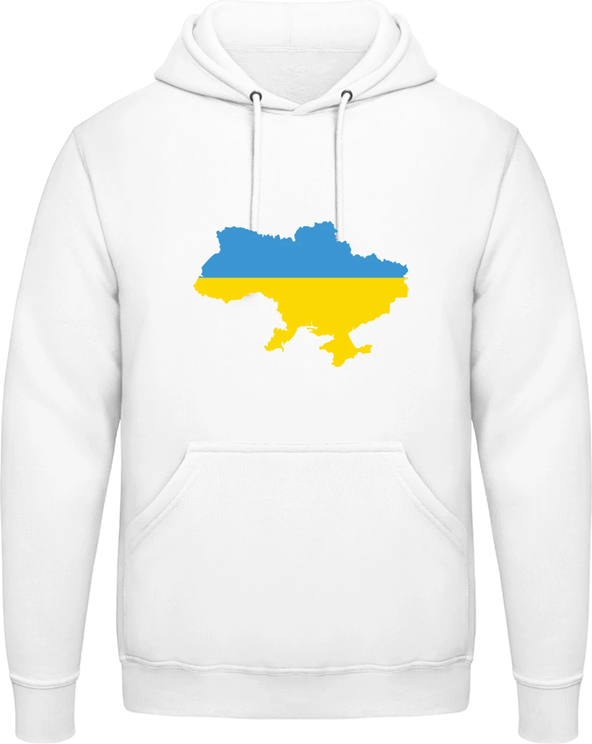 Ukraine Map - Arctic white AWDis man hoodie - Front