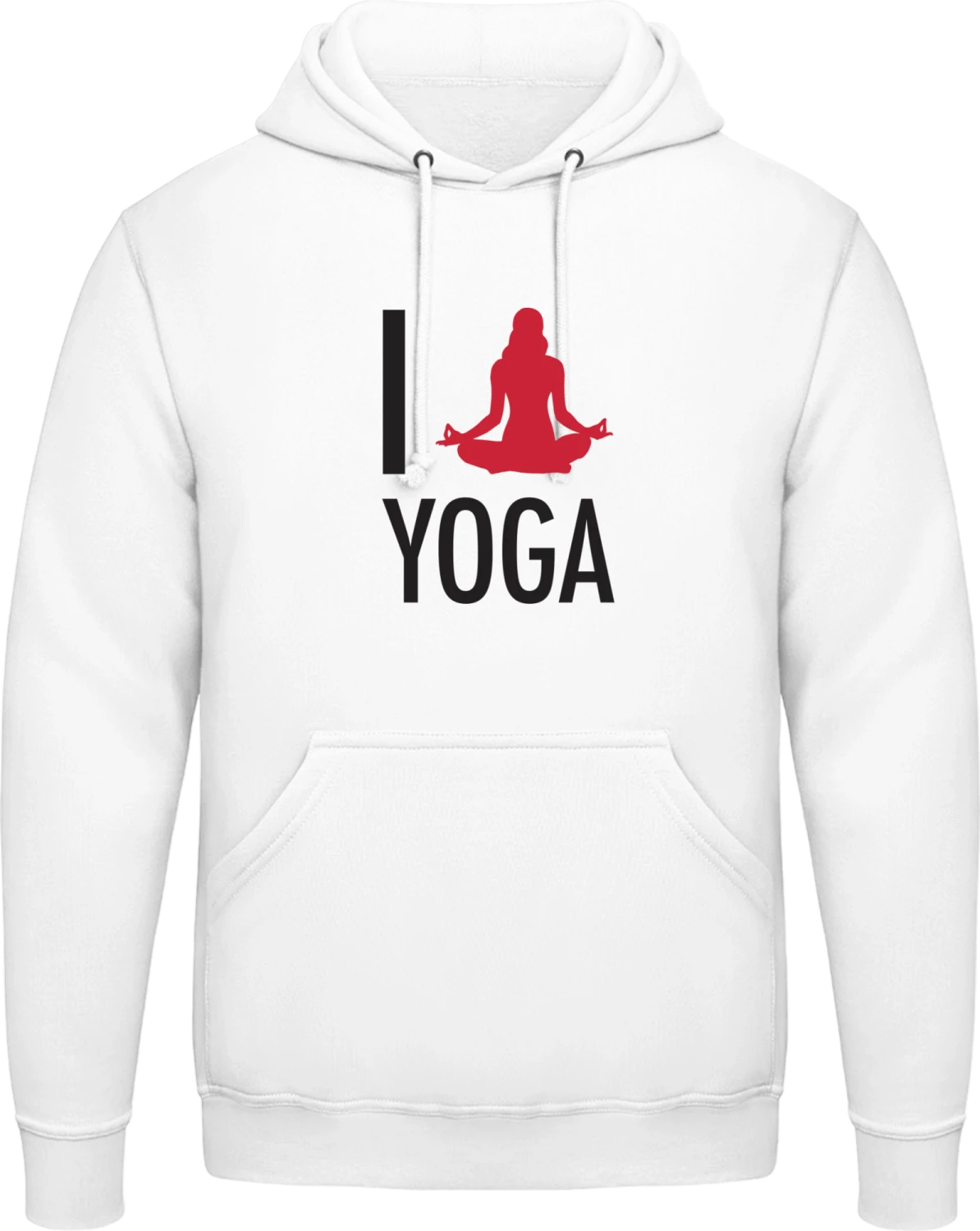 I Heart Yoga - Arctic white AWDis man hoodie - Front